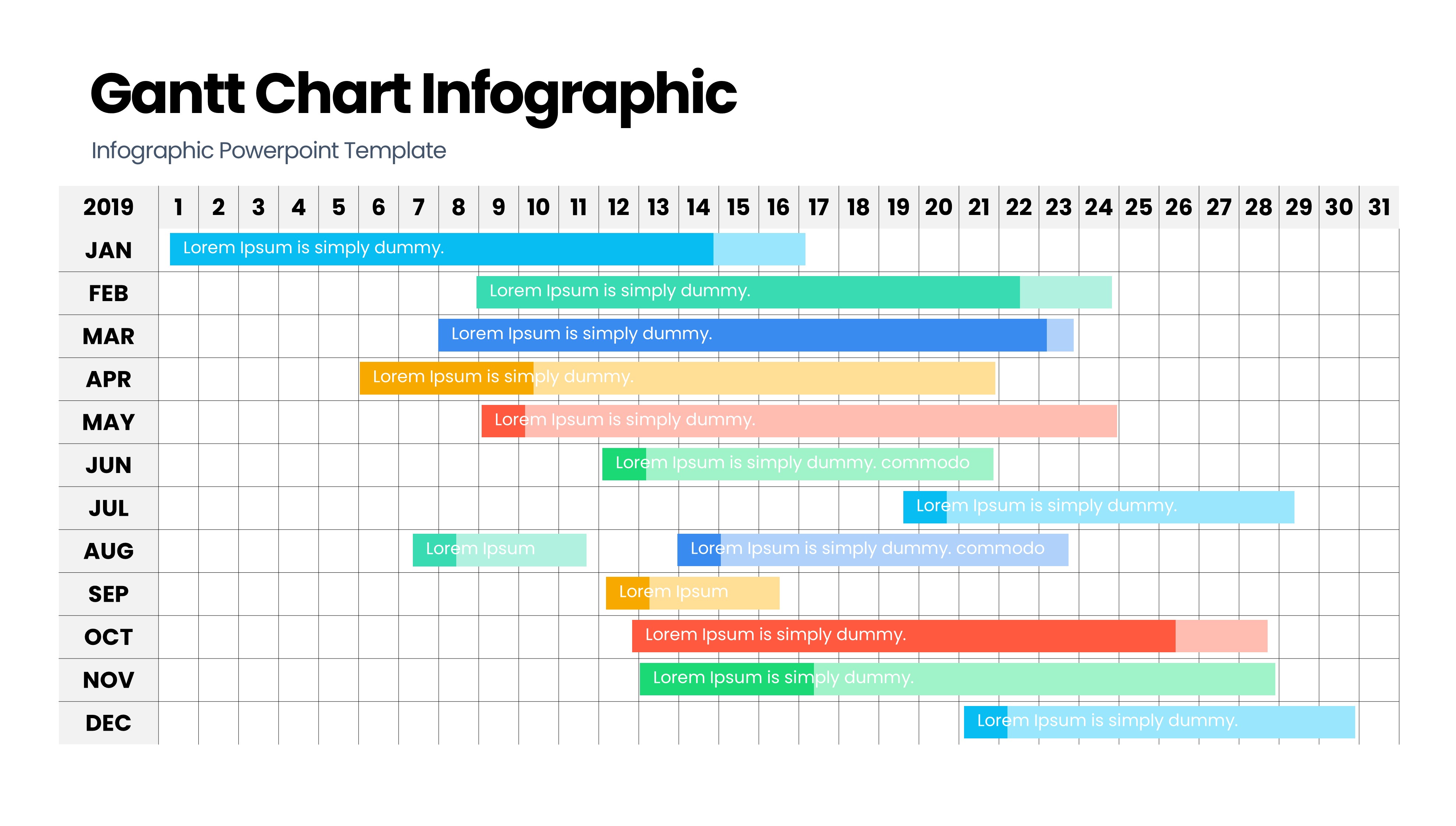 甘特图信息图示PPT模板