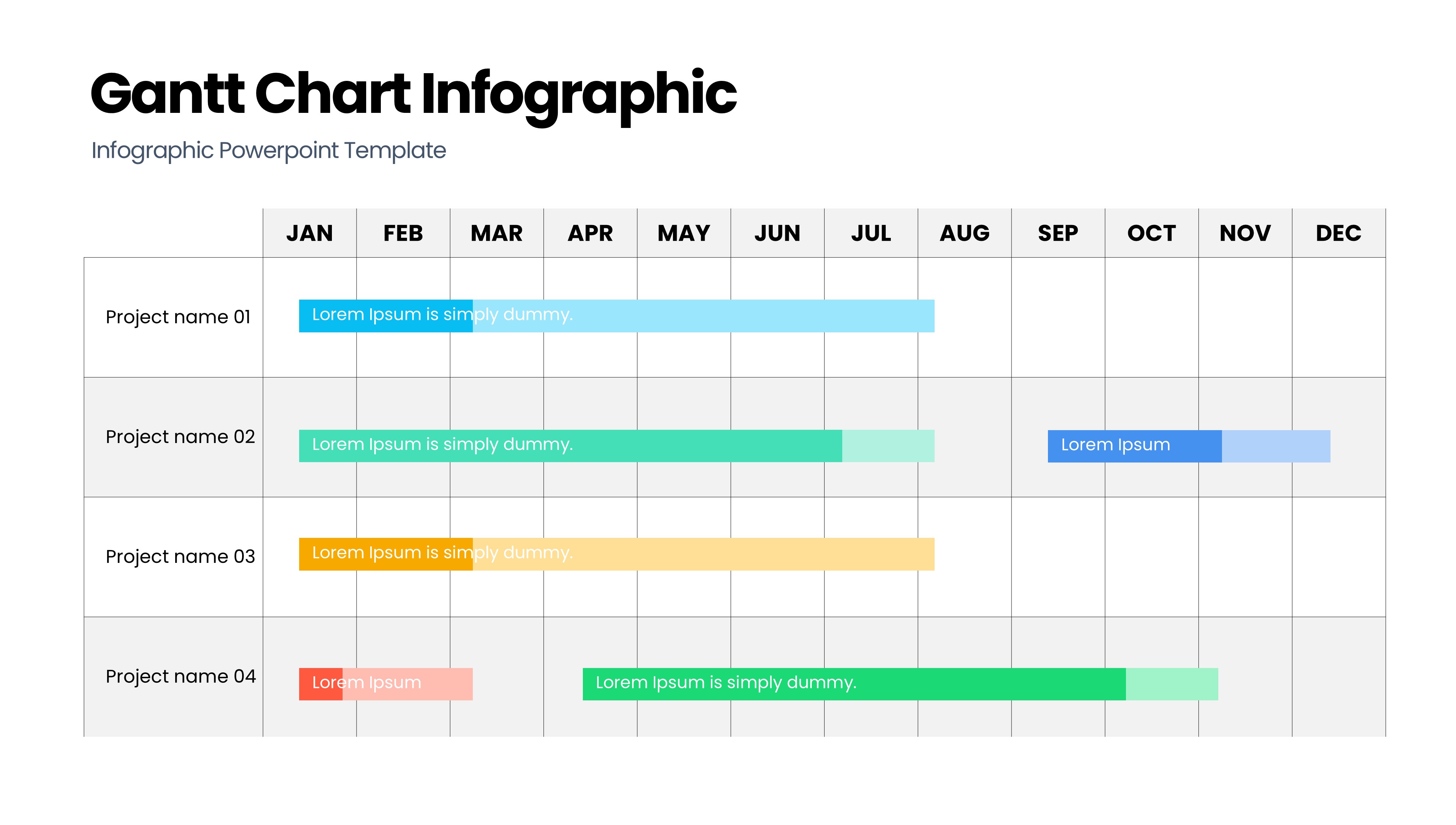 甘特图信息图示PPT模板