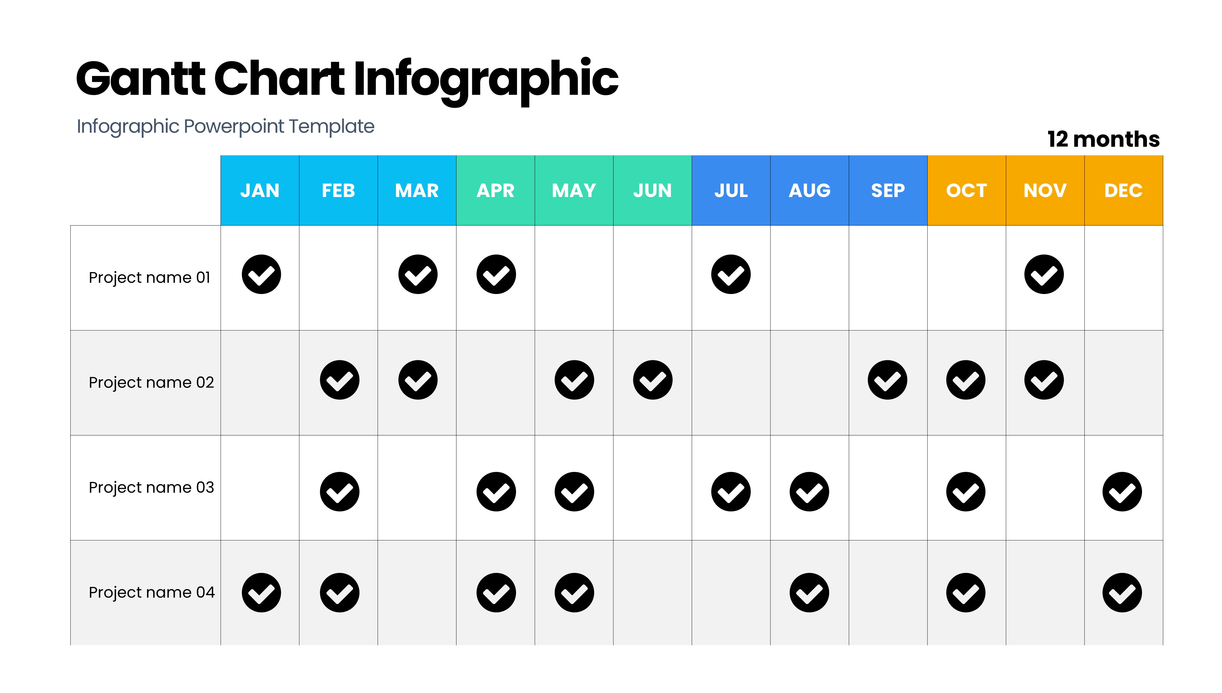甘特图信息图示PPT模板
