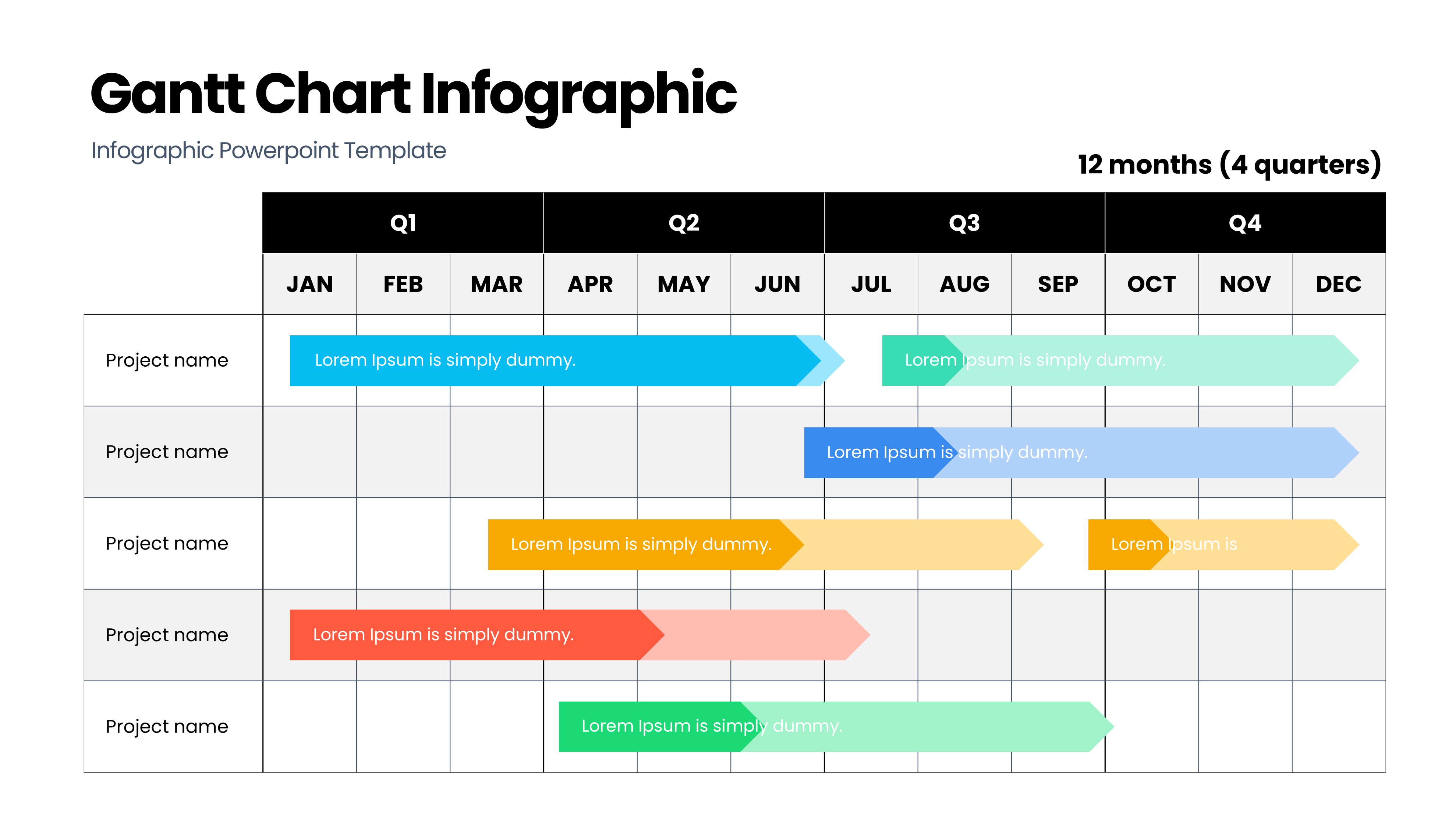 甘特图信息图示PPT模板