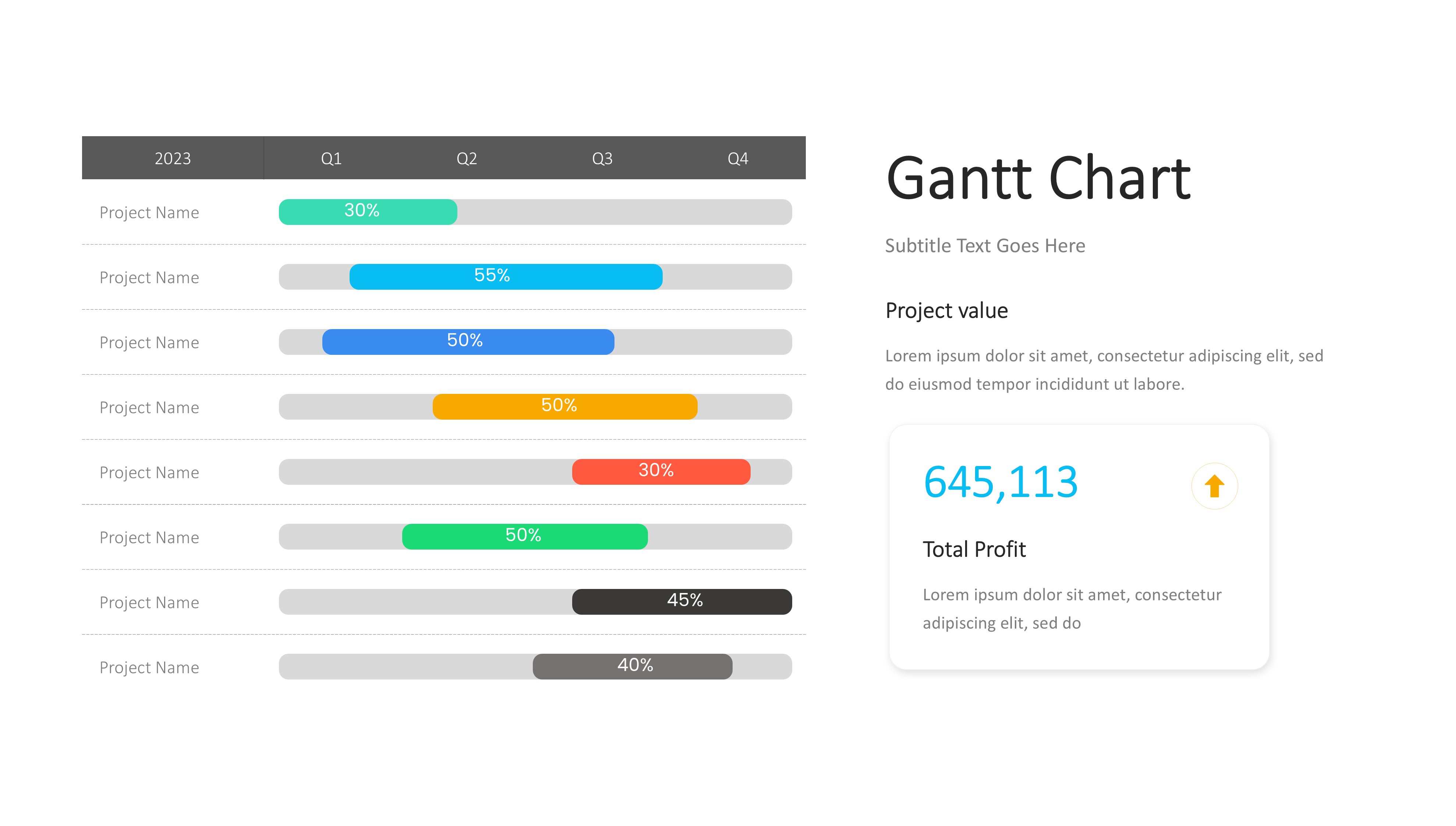 甘特图信息图示PPT模板