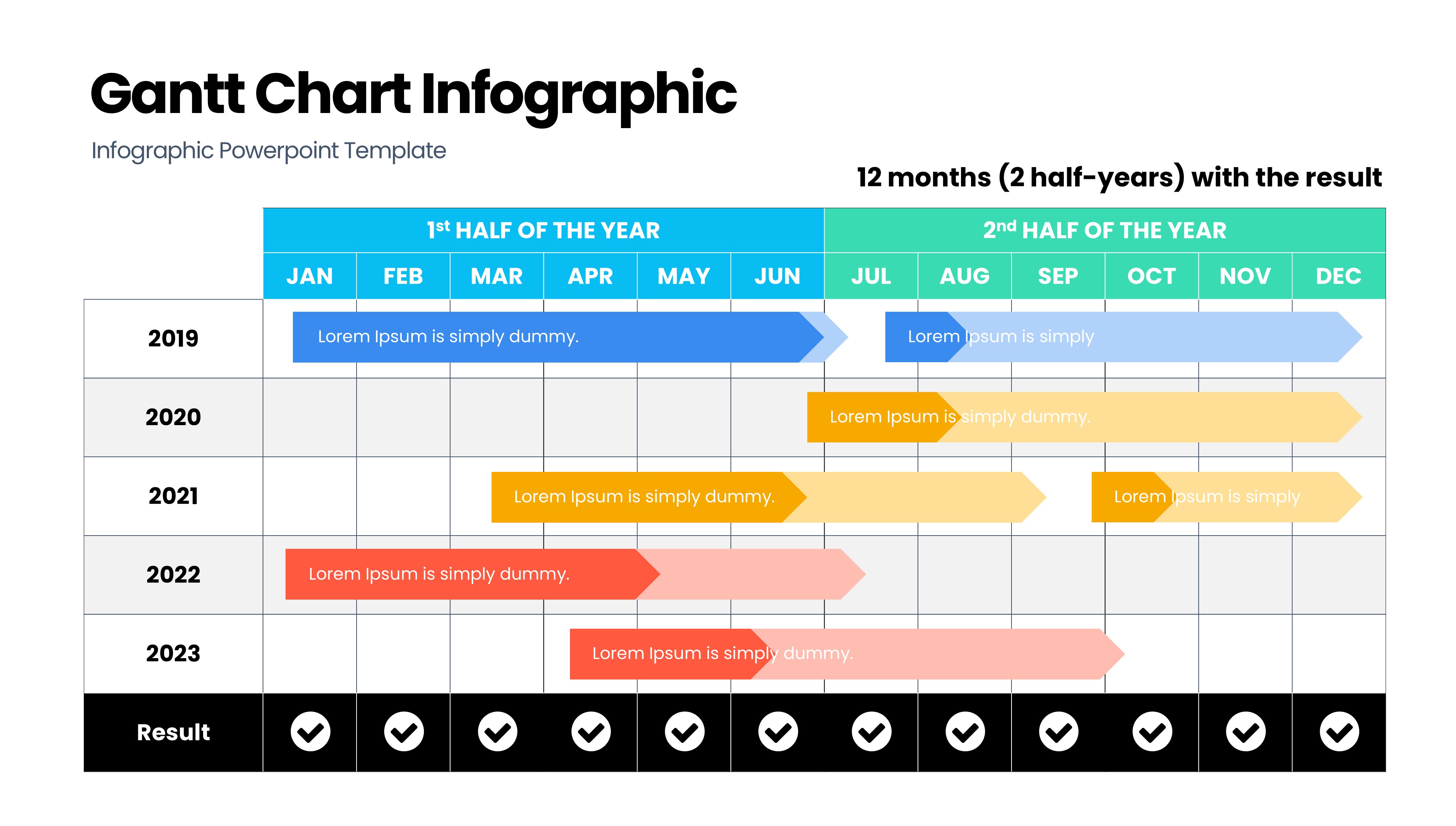 甘特图信息图示PPT模板