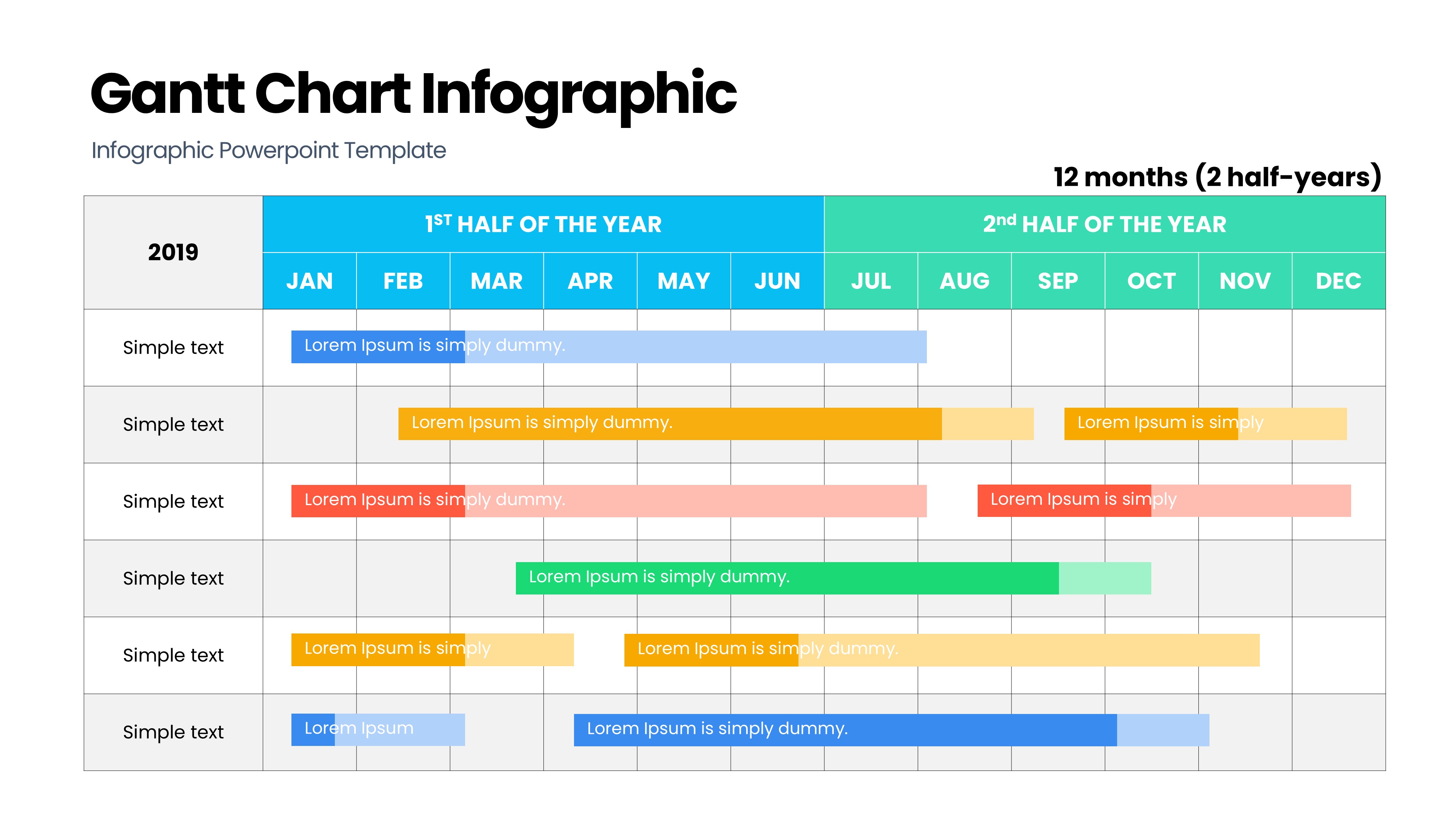 甘特图信息图示PPT模板