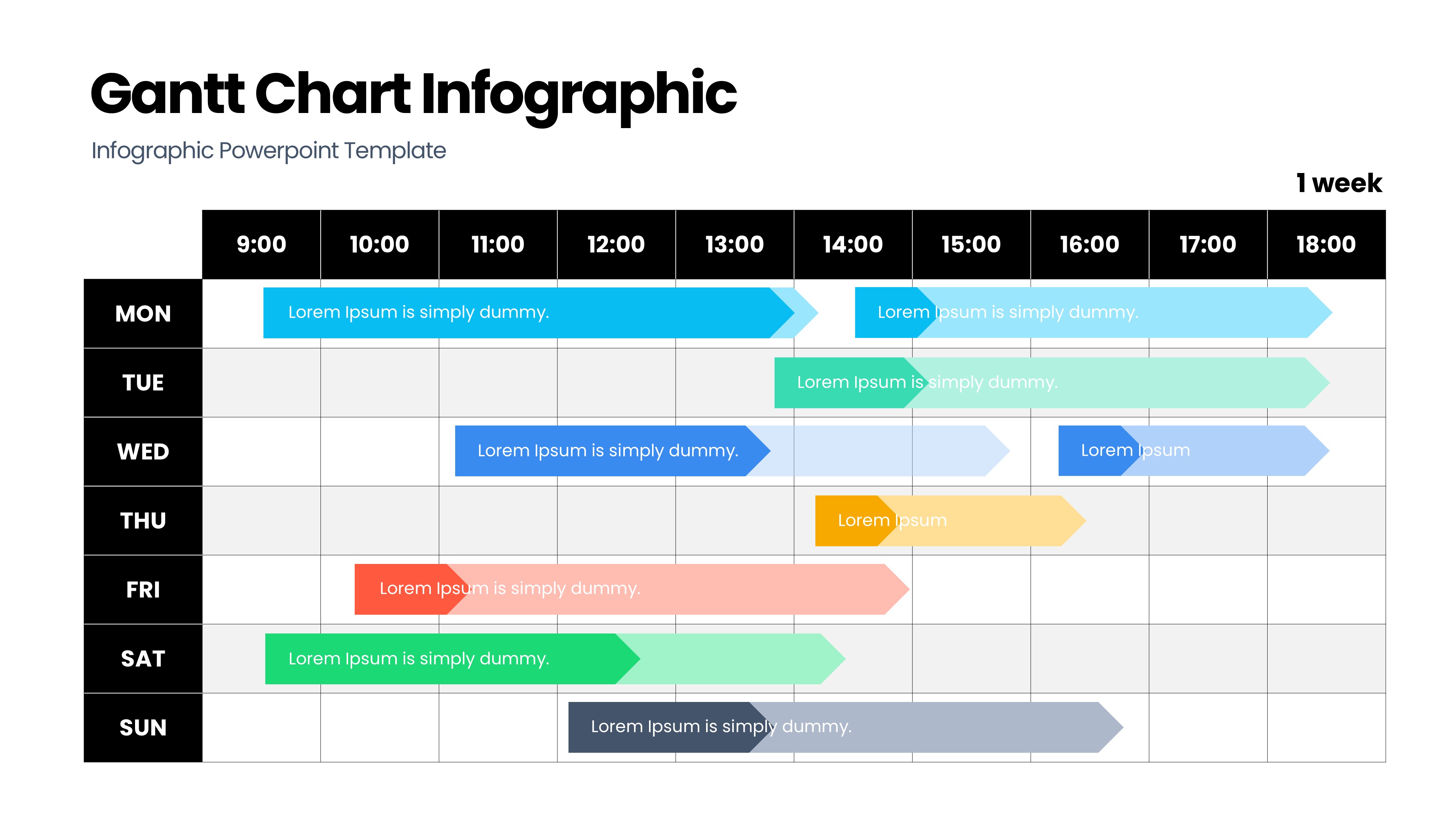 甘特图信息图示PPT模板