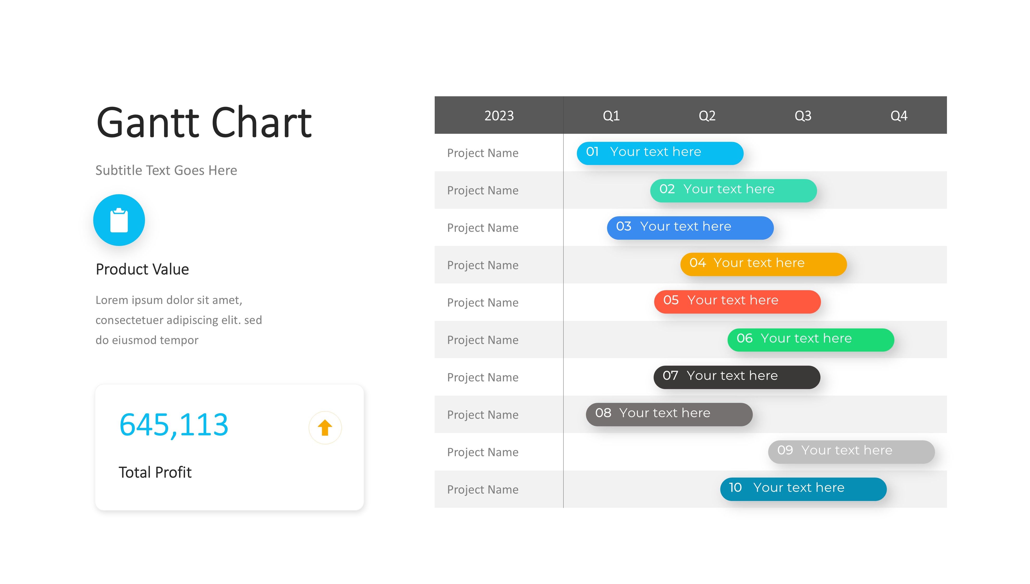 甘特图信息图示PPT模板