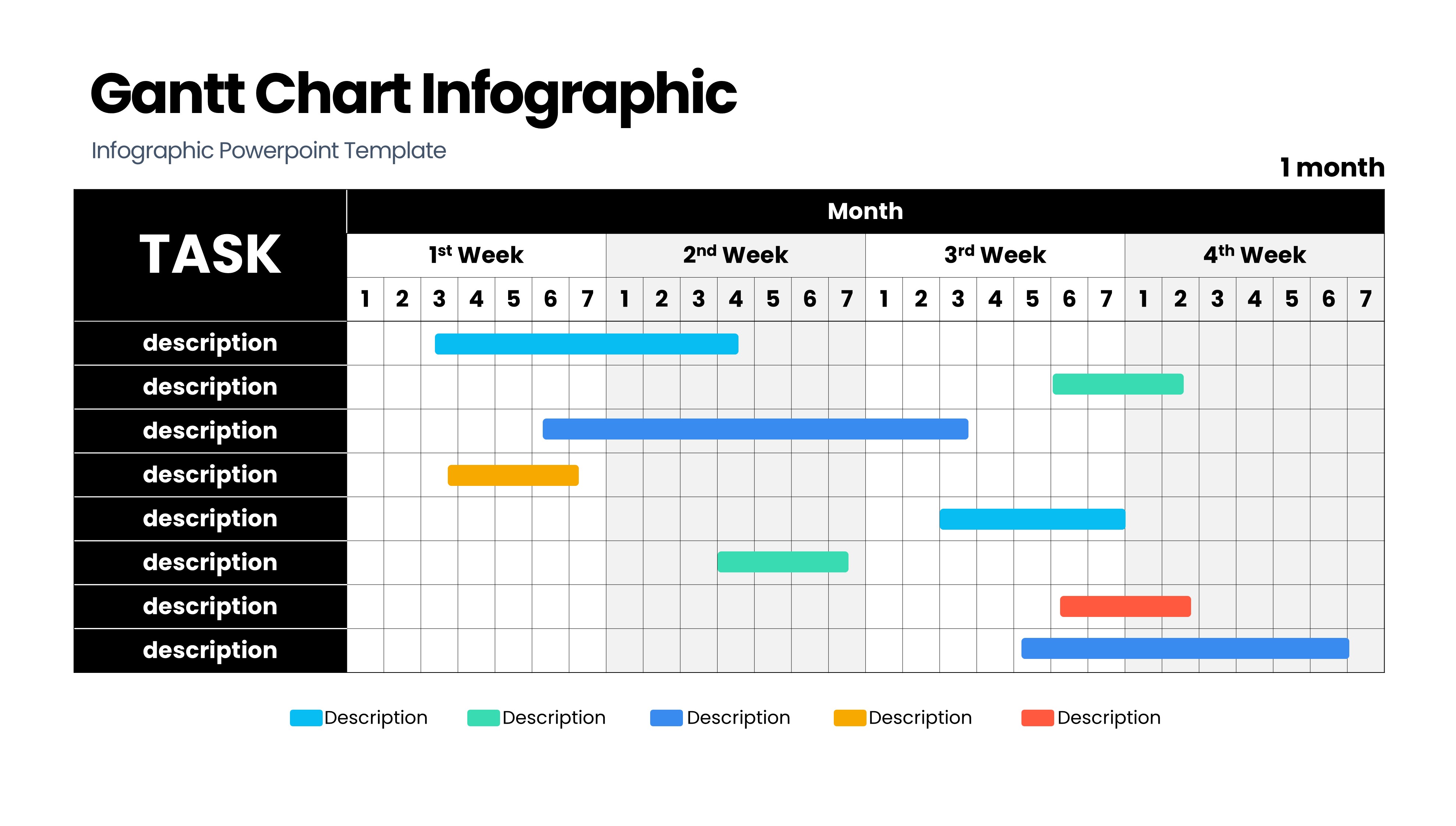 甘特图信息图示PPT模板