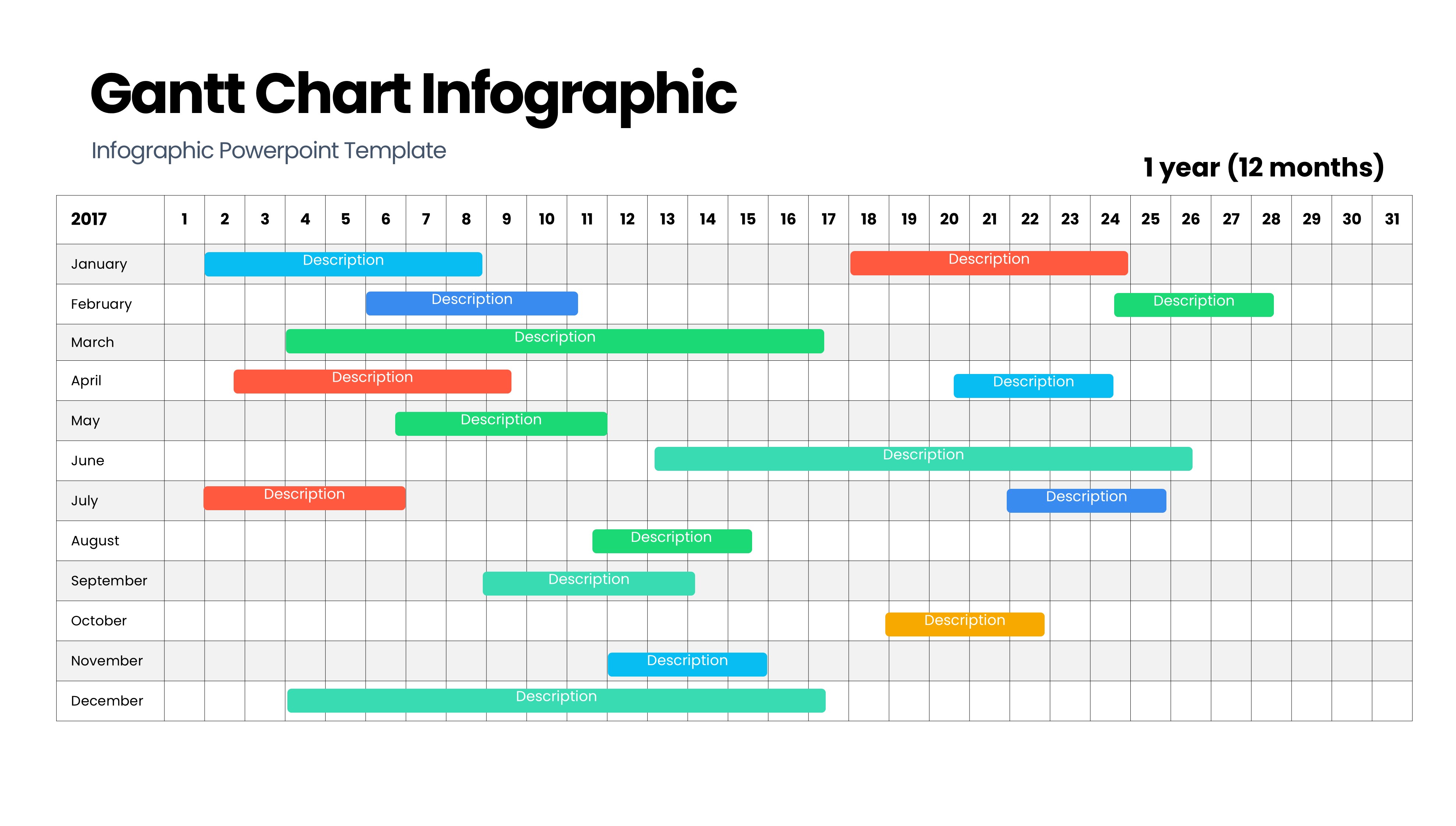 甘特图信息图示PPT模板