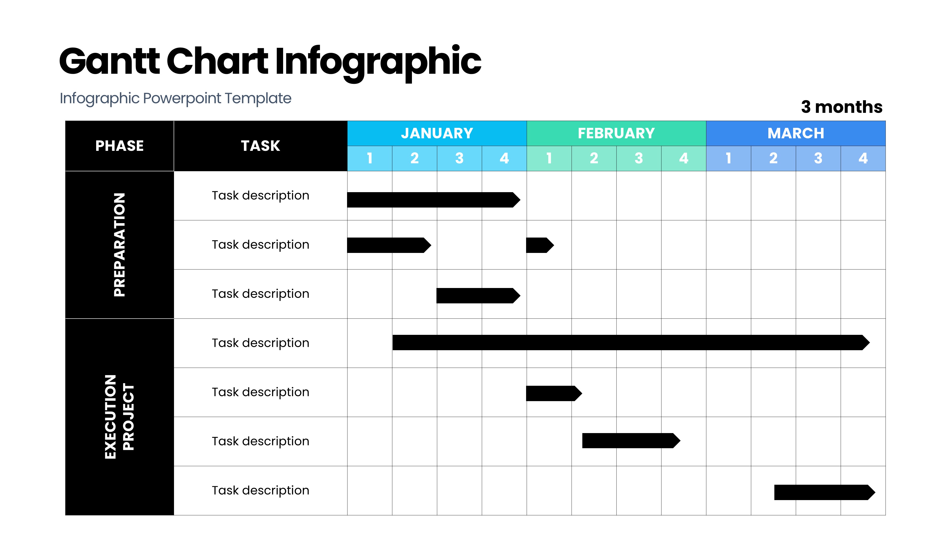 甘特图信息图示PPT模板