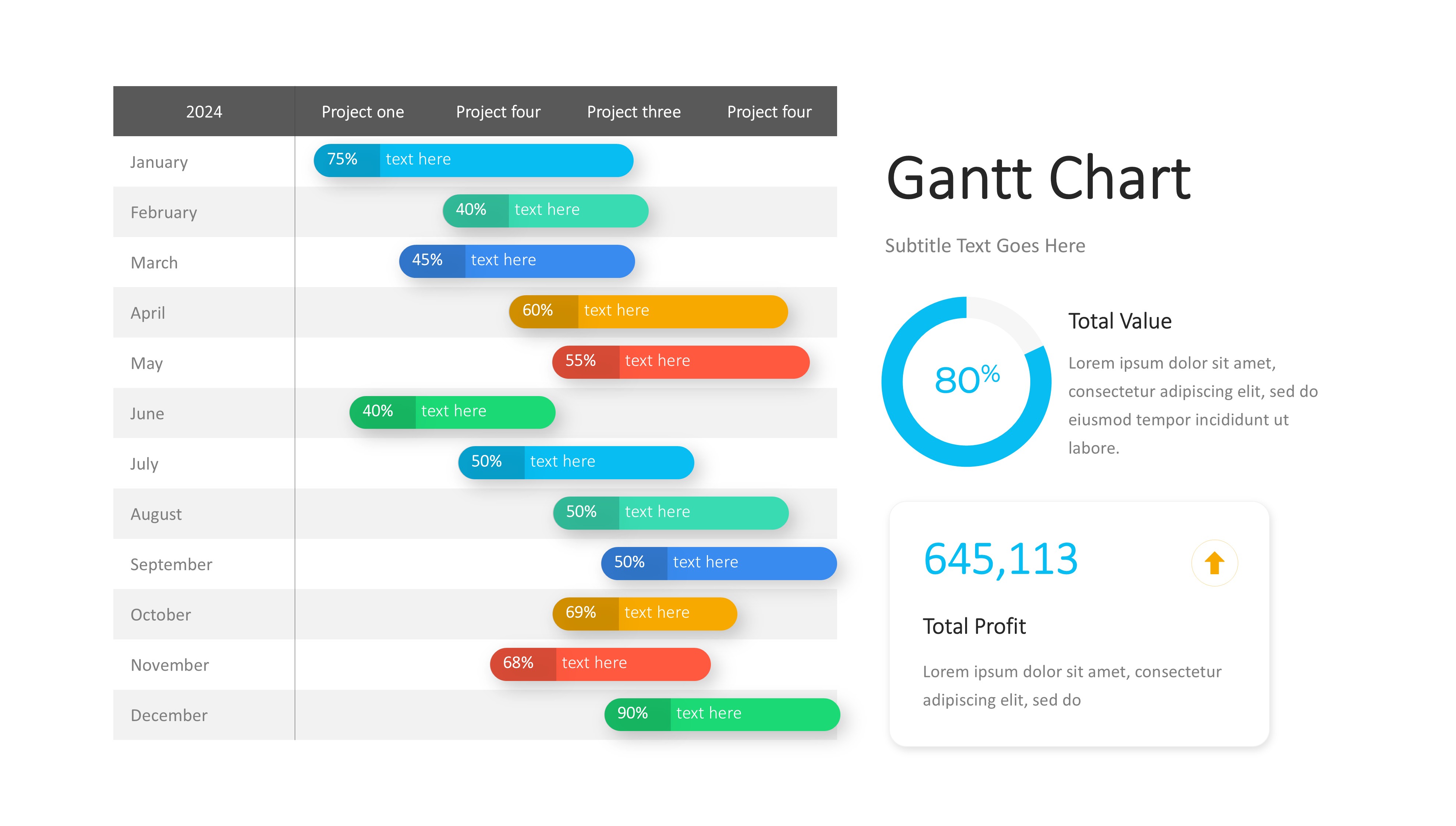 甘特图信息图示PPT模板