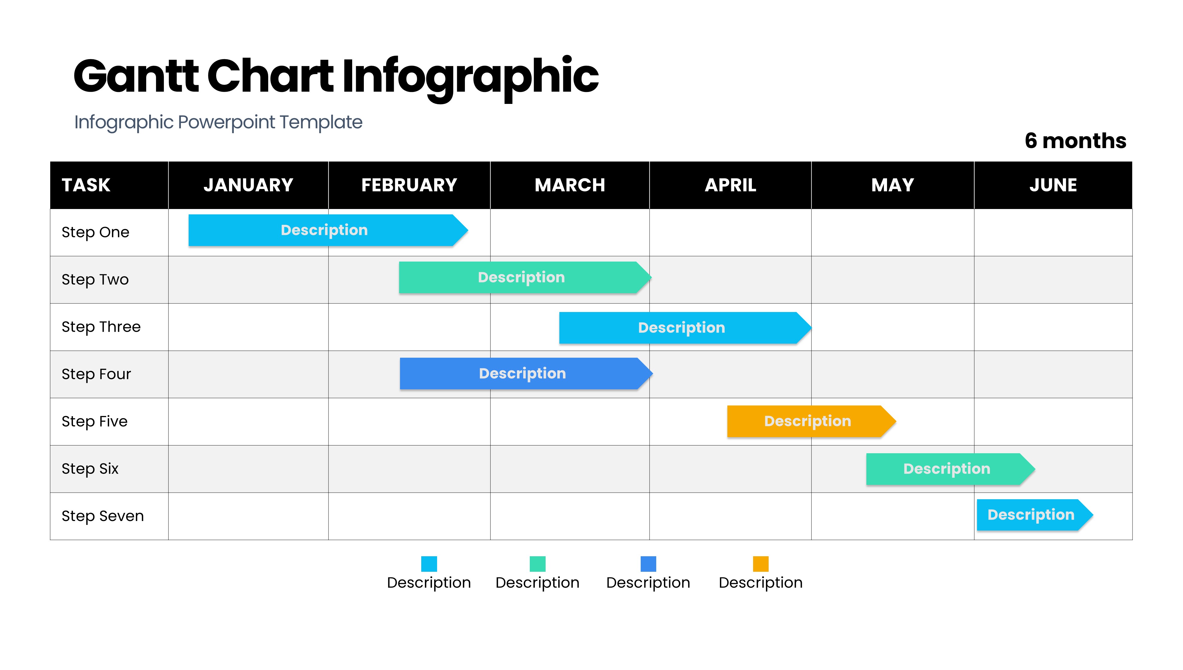 甘特图信息图示PPT模板