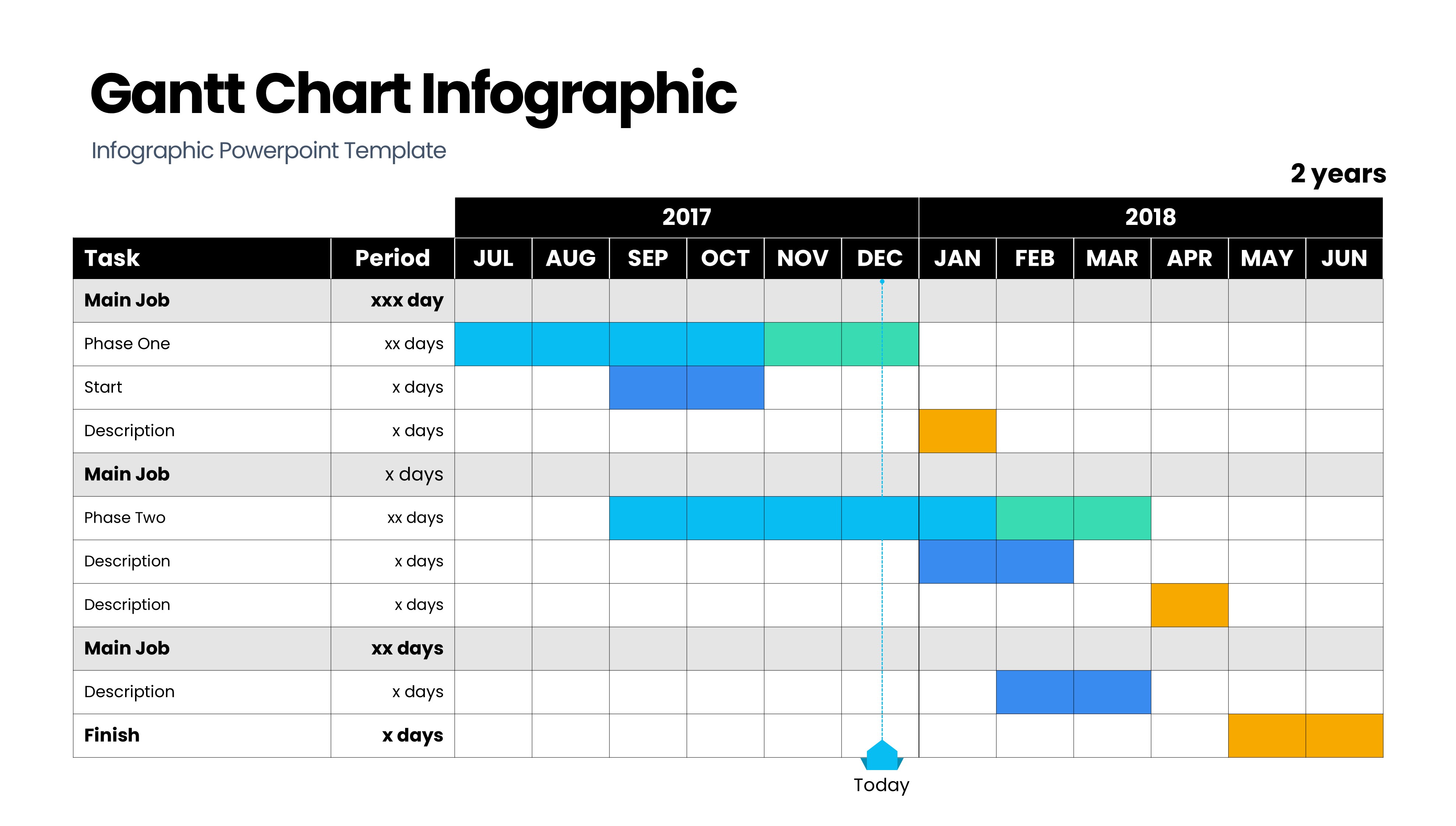 甘特图信息图示PPT模板