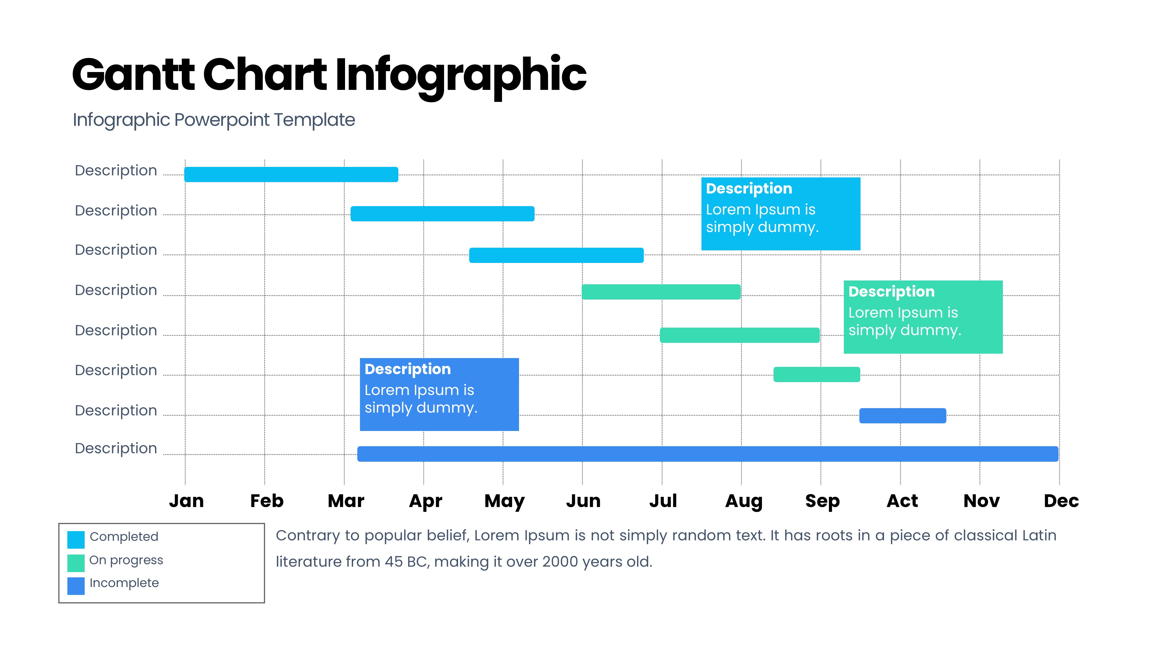 甘特图信息图示PPT模板