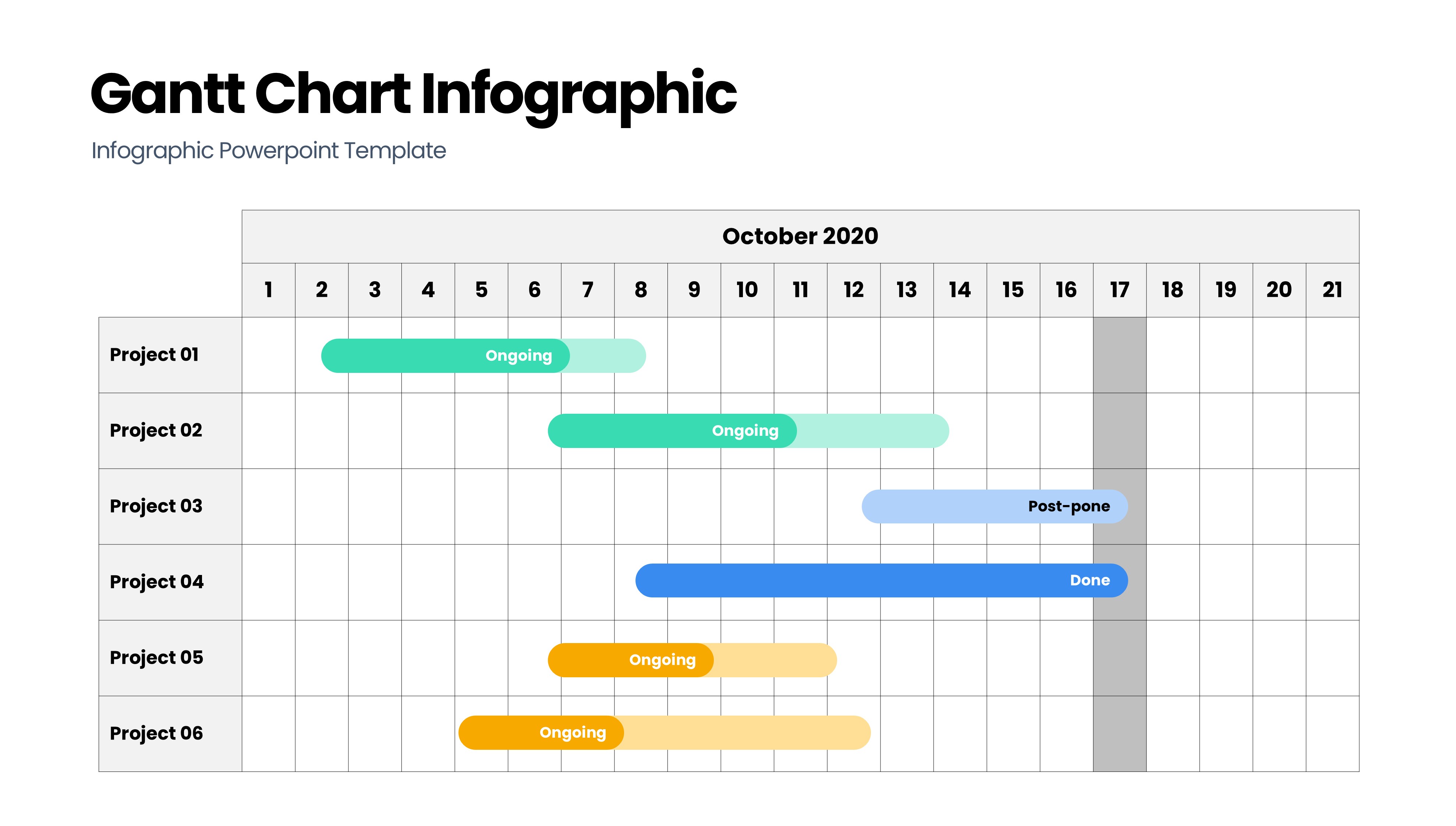 甘特图信息图示PPT模板