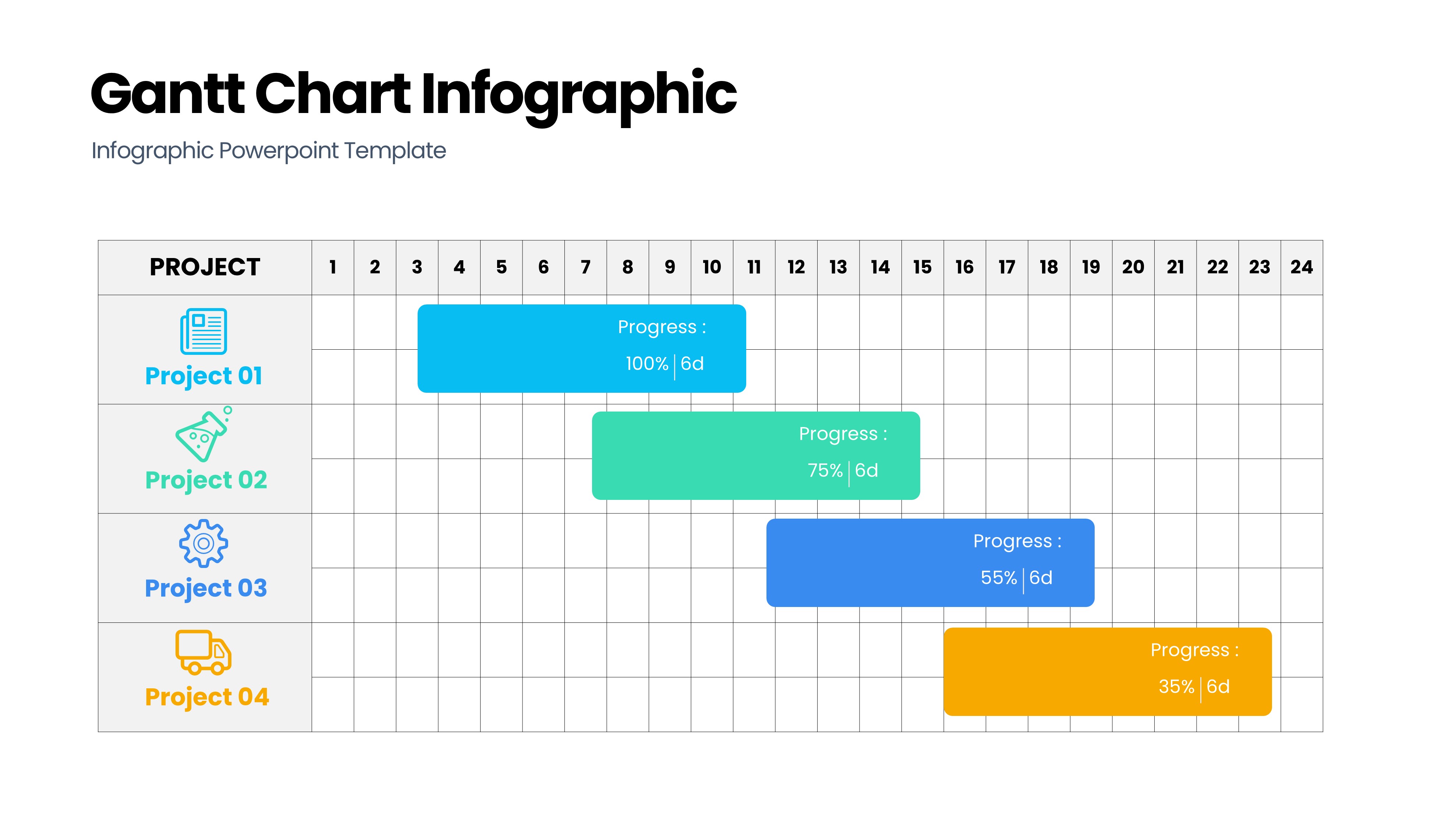 甘特图信息图示PPT模板