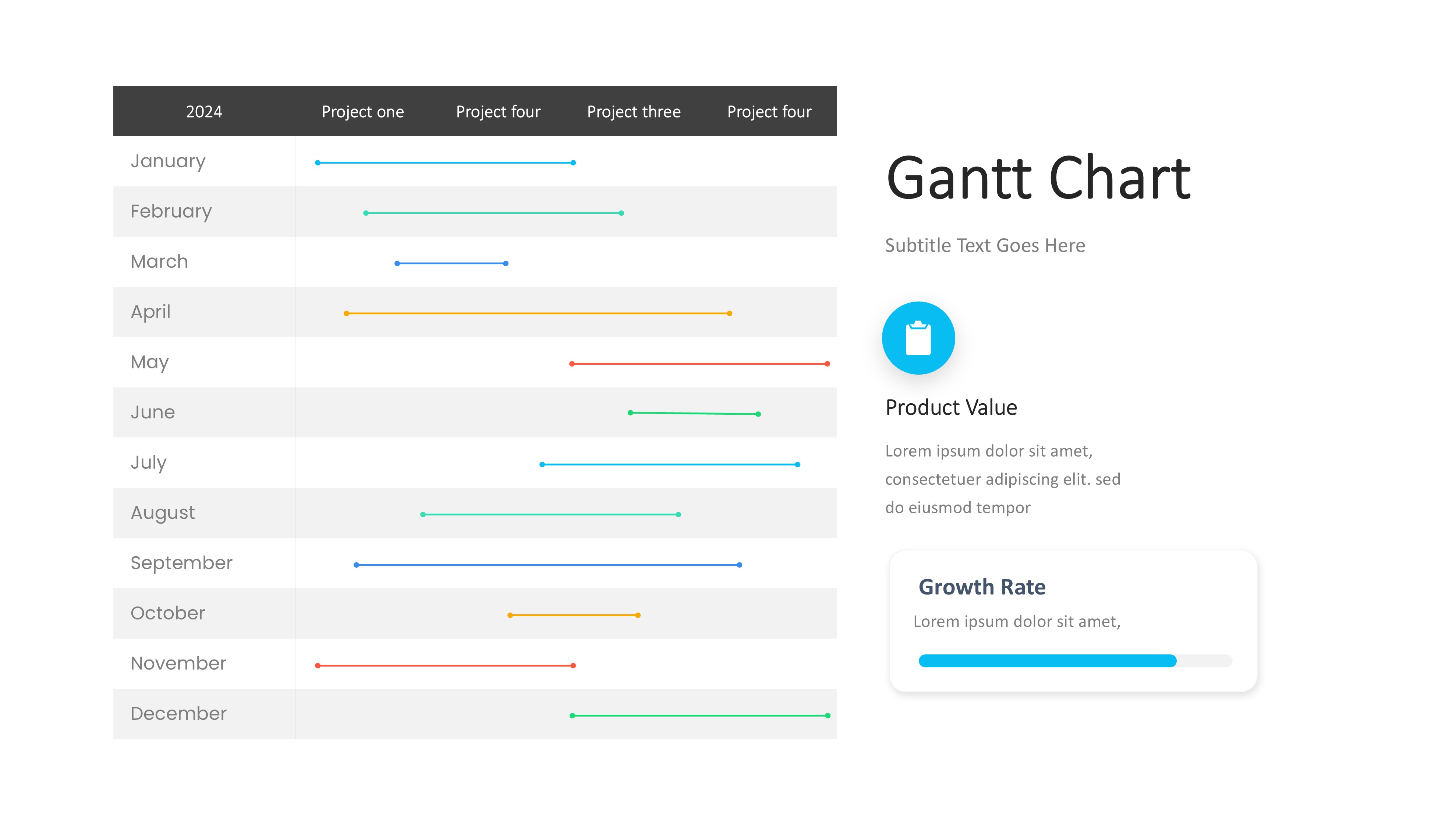 甘特图信息图示PPT模板