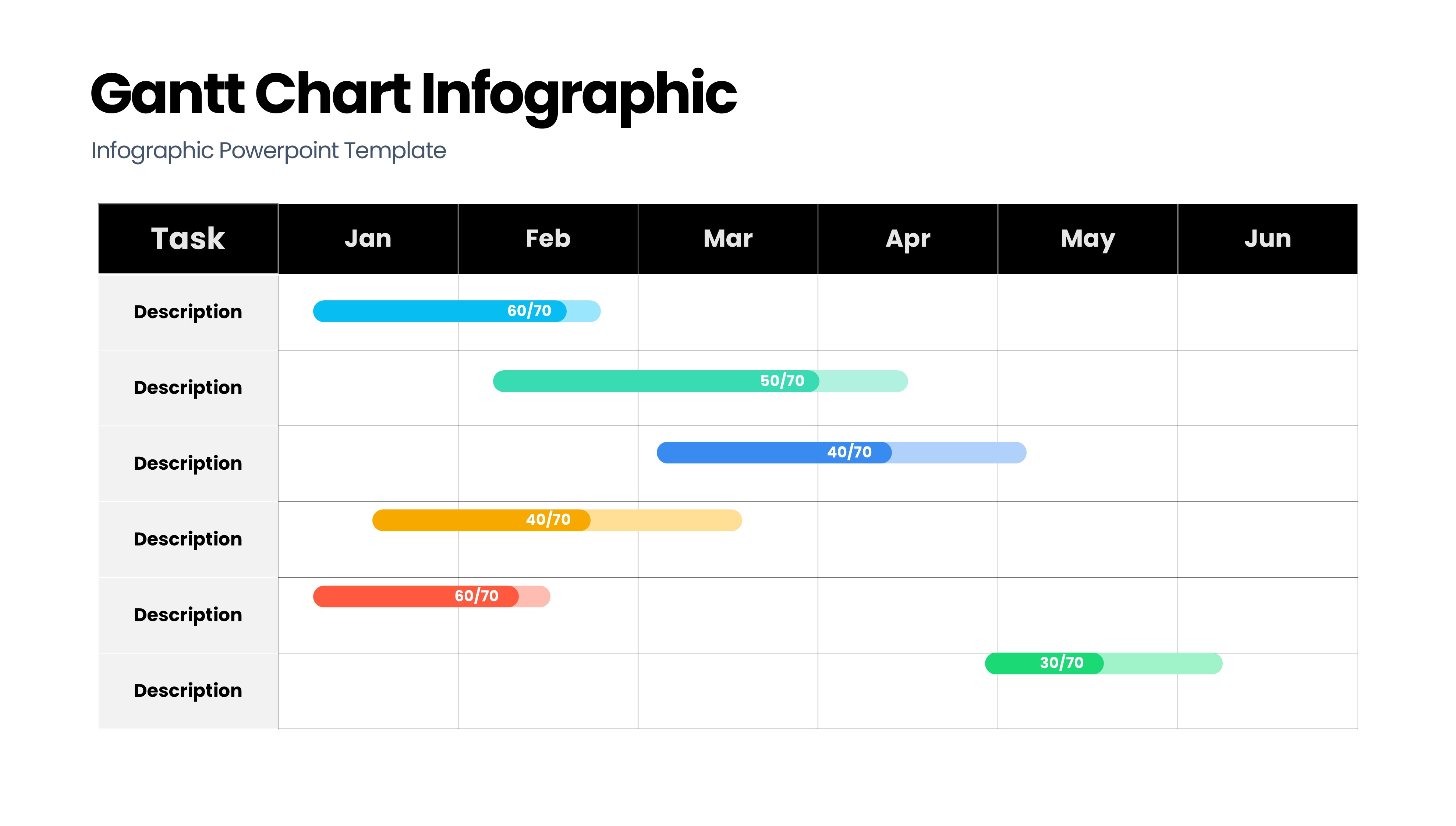 甘特图信息图示PPT模板