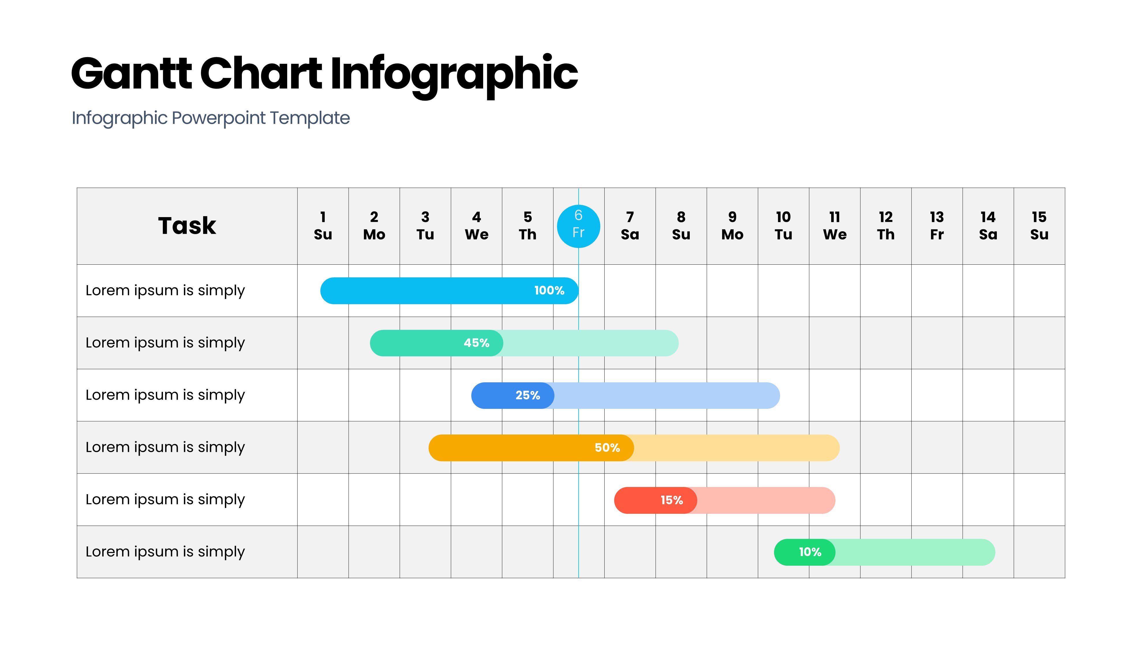 甘特图信息图示PPT模板