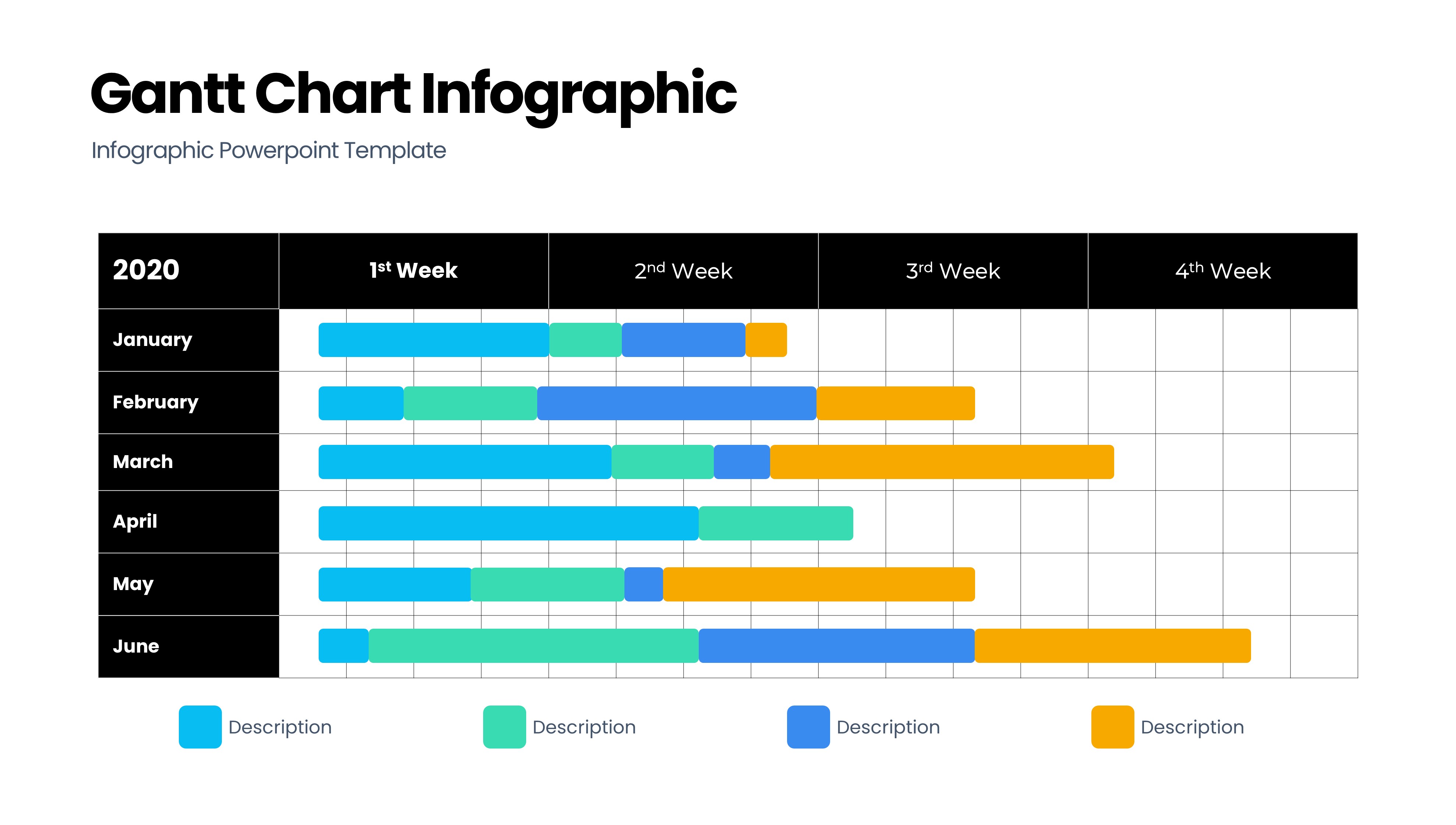 甘特图信息图示PPT模板