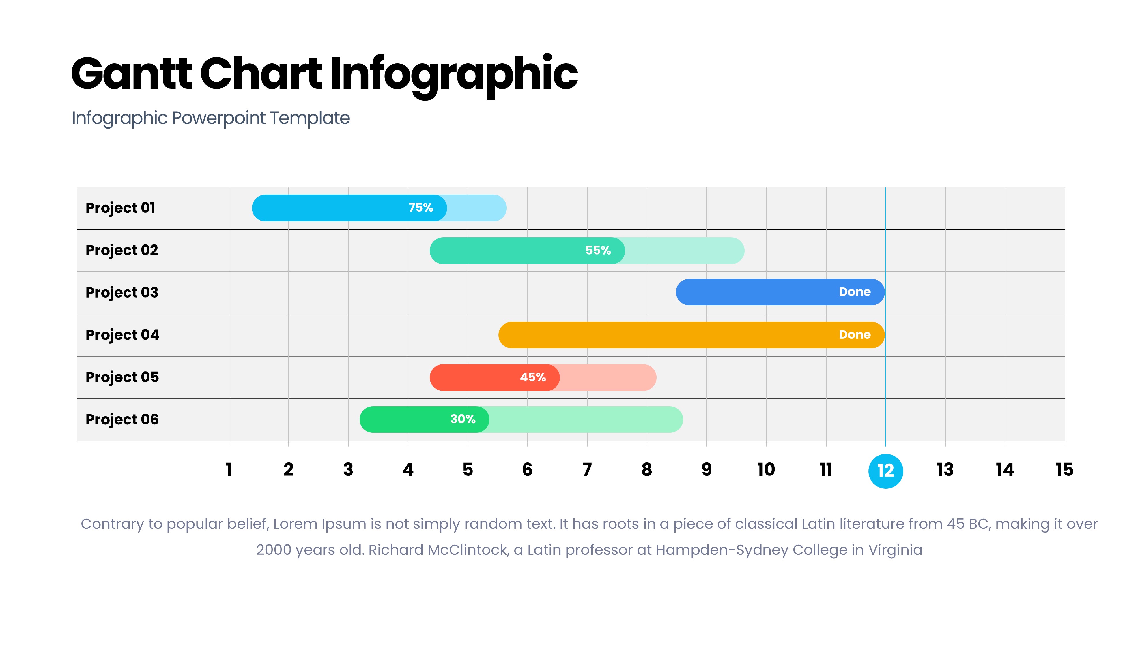 甘特图信息图示PPT模板