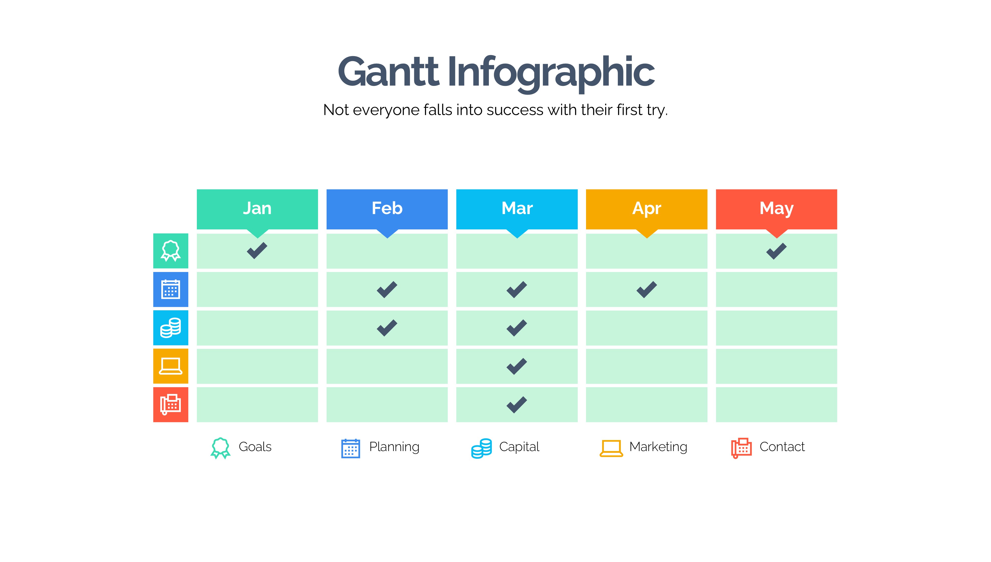 甘特图信息图示PPT模板