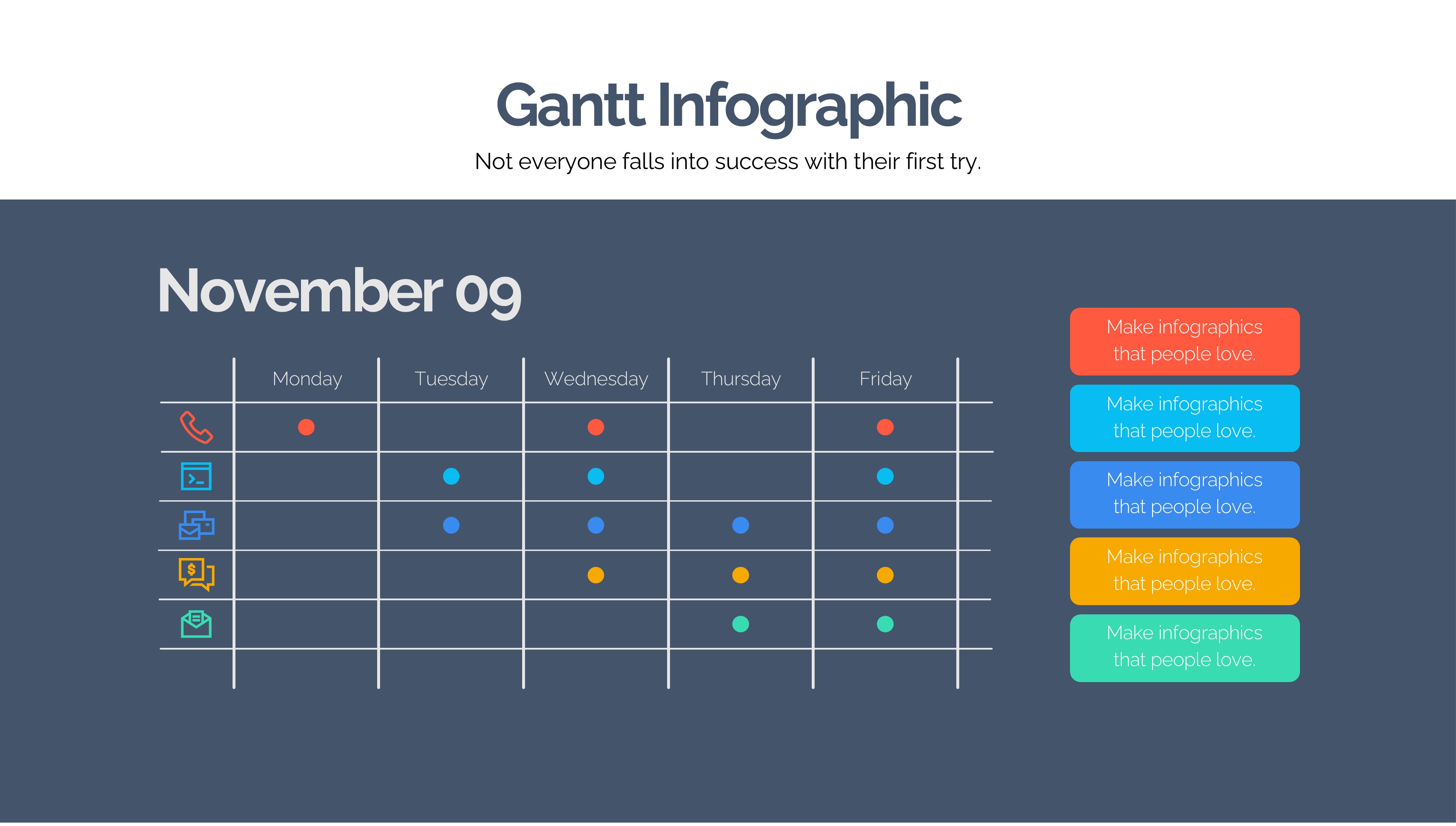 甘特图信息图示PPT模板