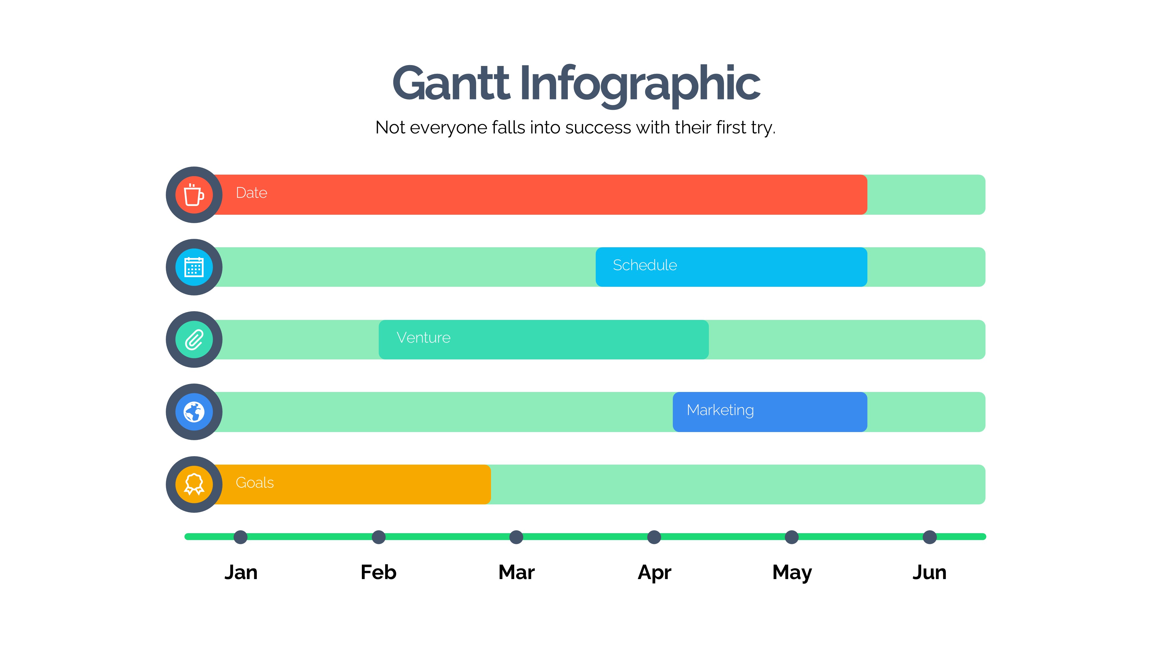 甘特图信息图示PPT模板