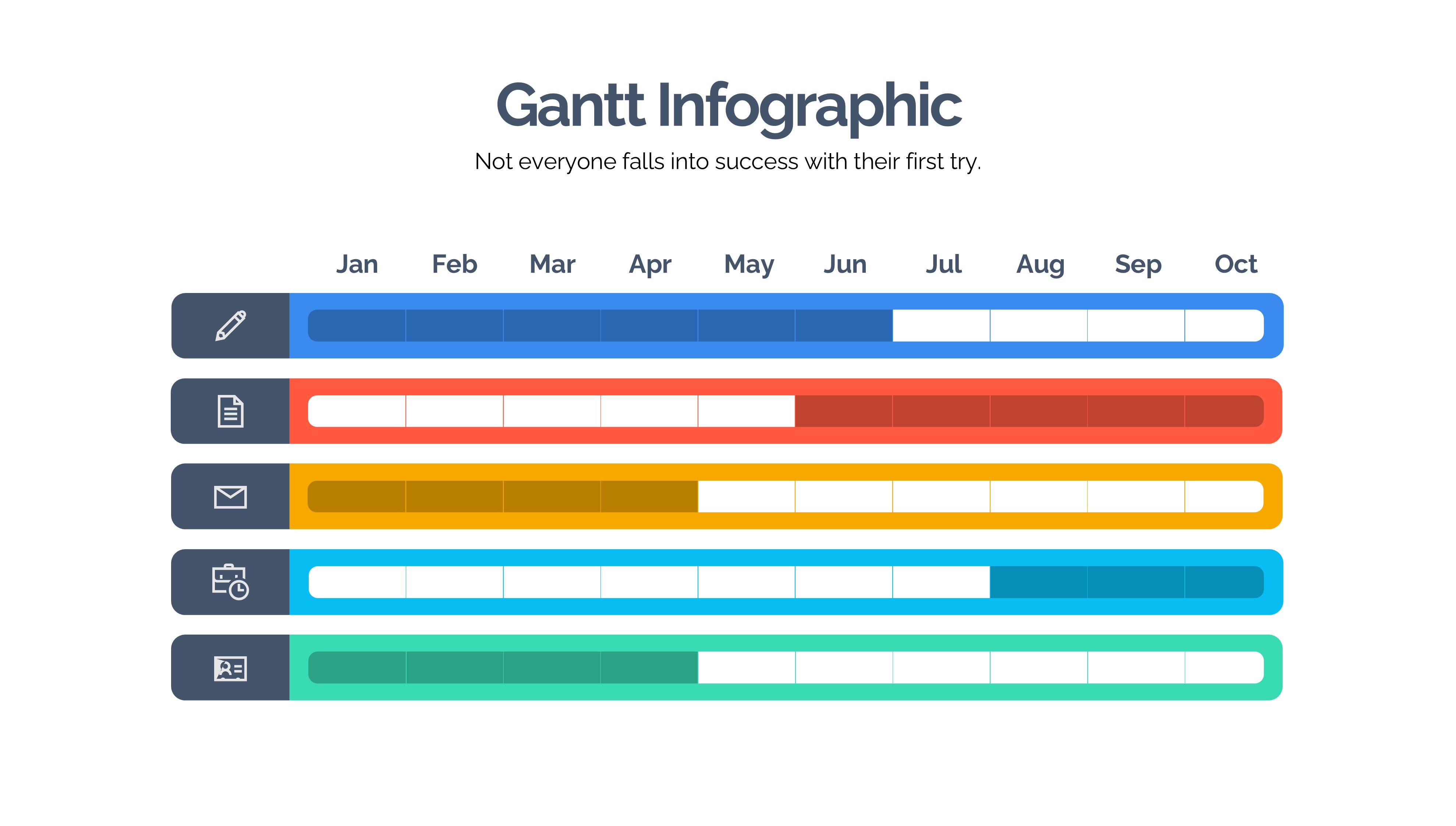 甘特图信息图示PPT模板