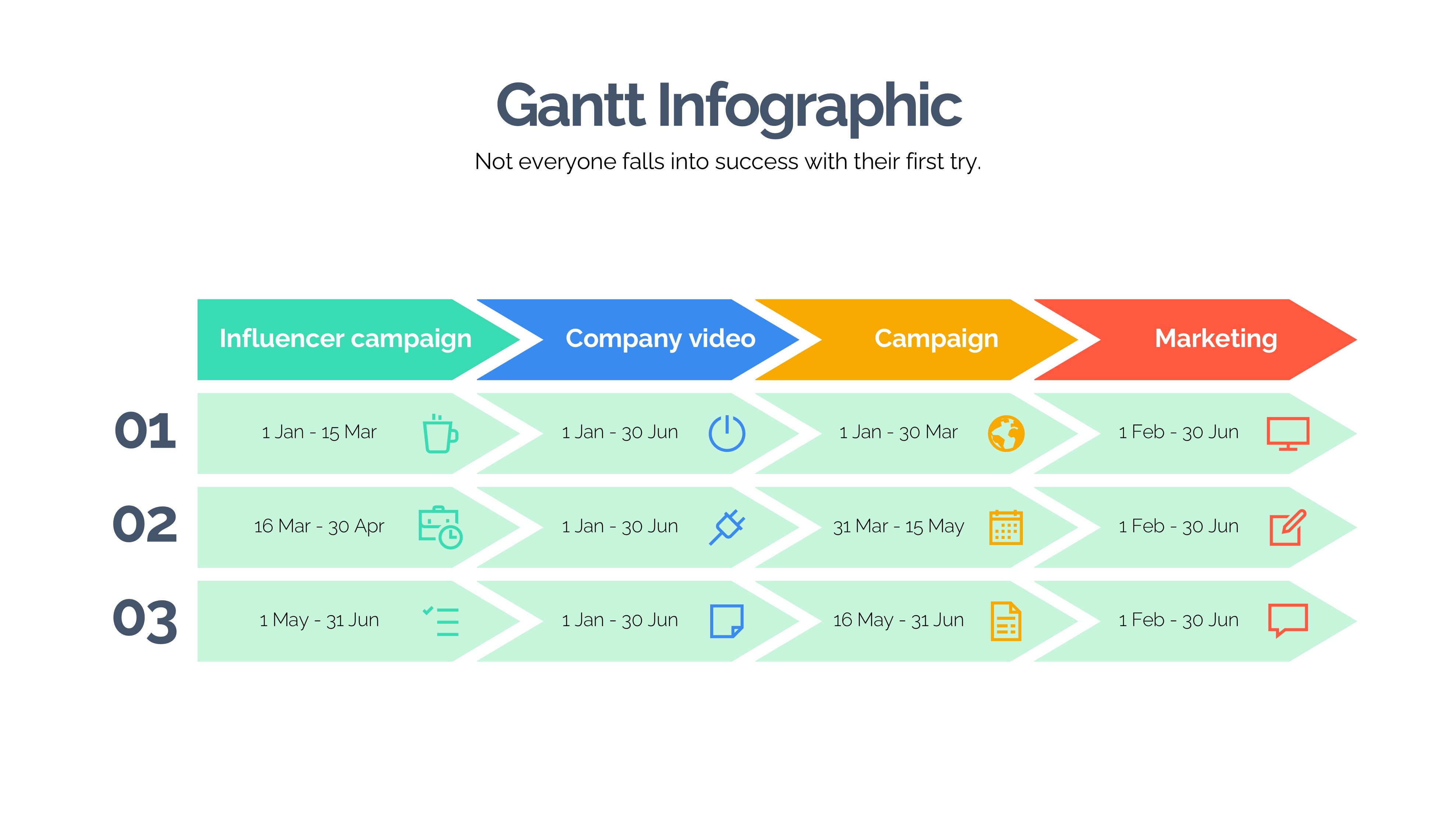甘特图信息图示PPT模板
