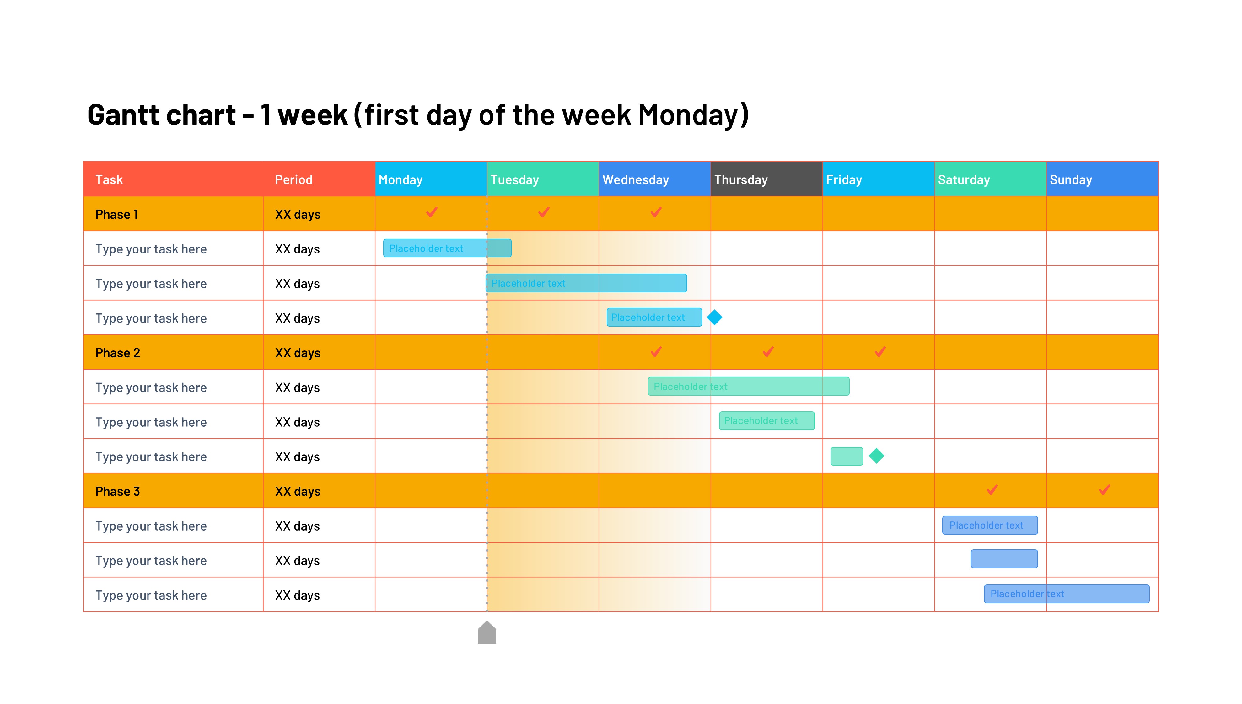 甘特图信息图示PPT模板