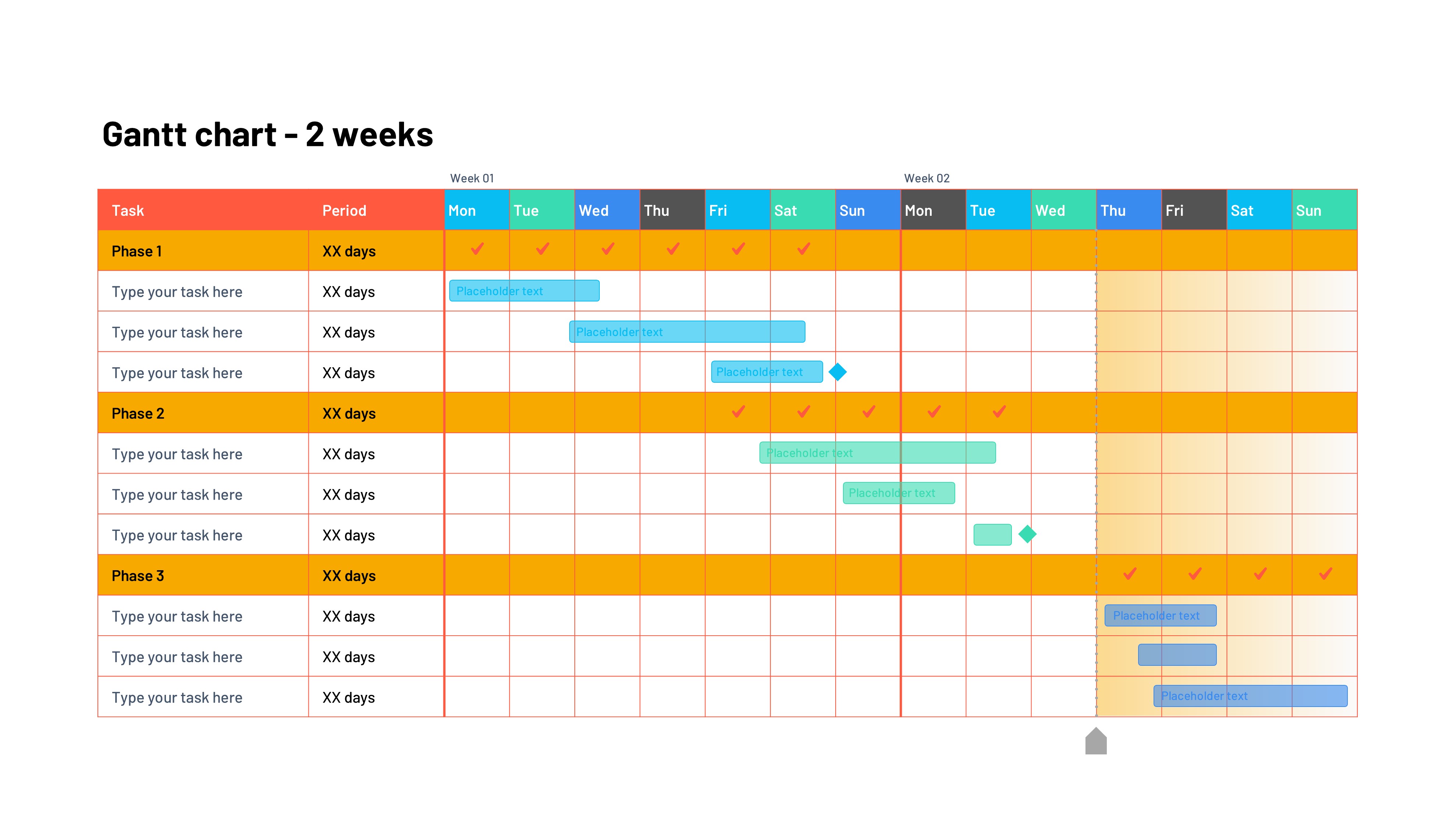 甘特图信息图示PPT模板