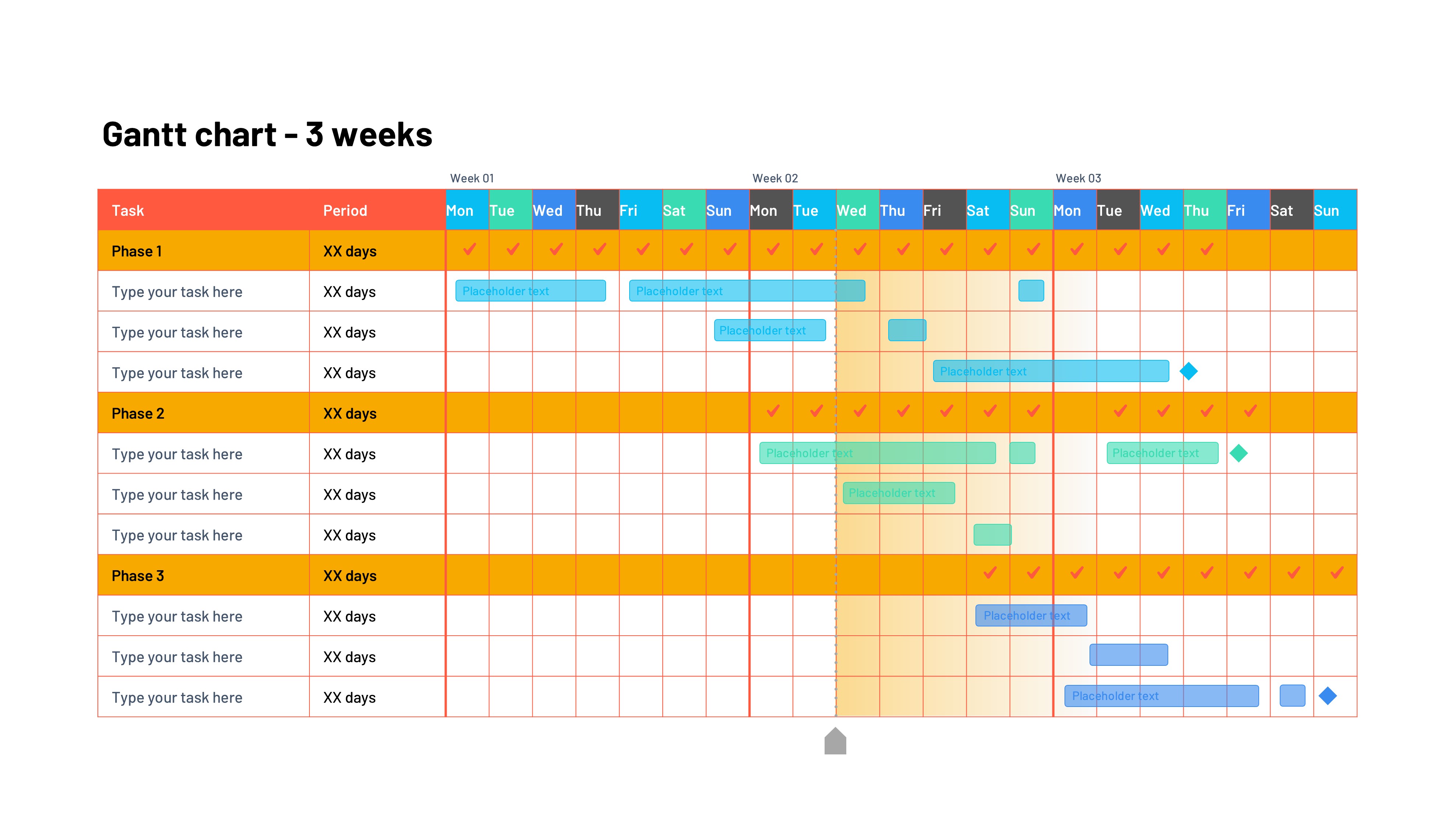 甘特图信息图示PPT模板