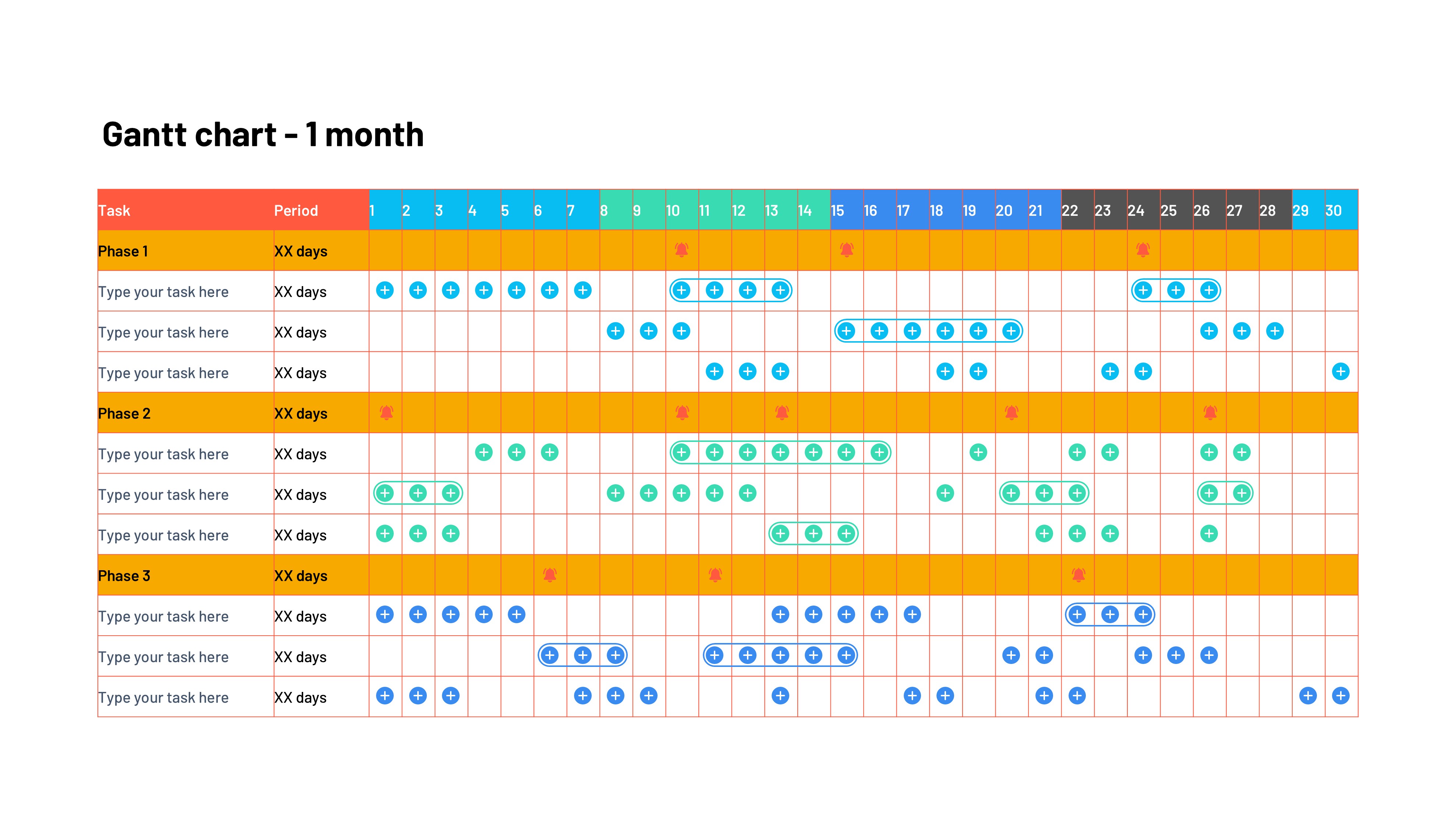 甘特图信息图示PPT模板