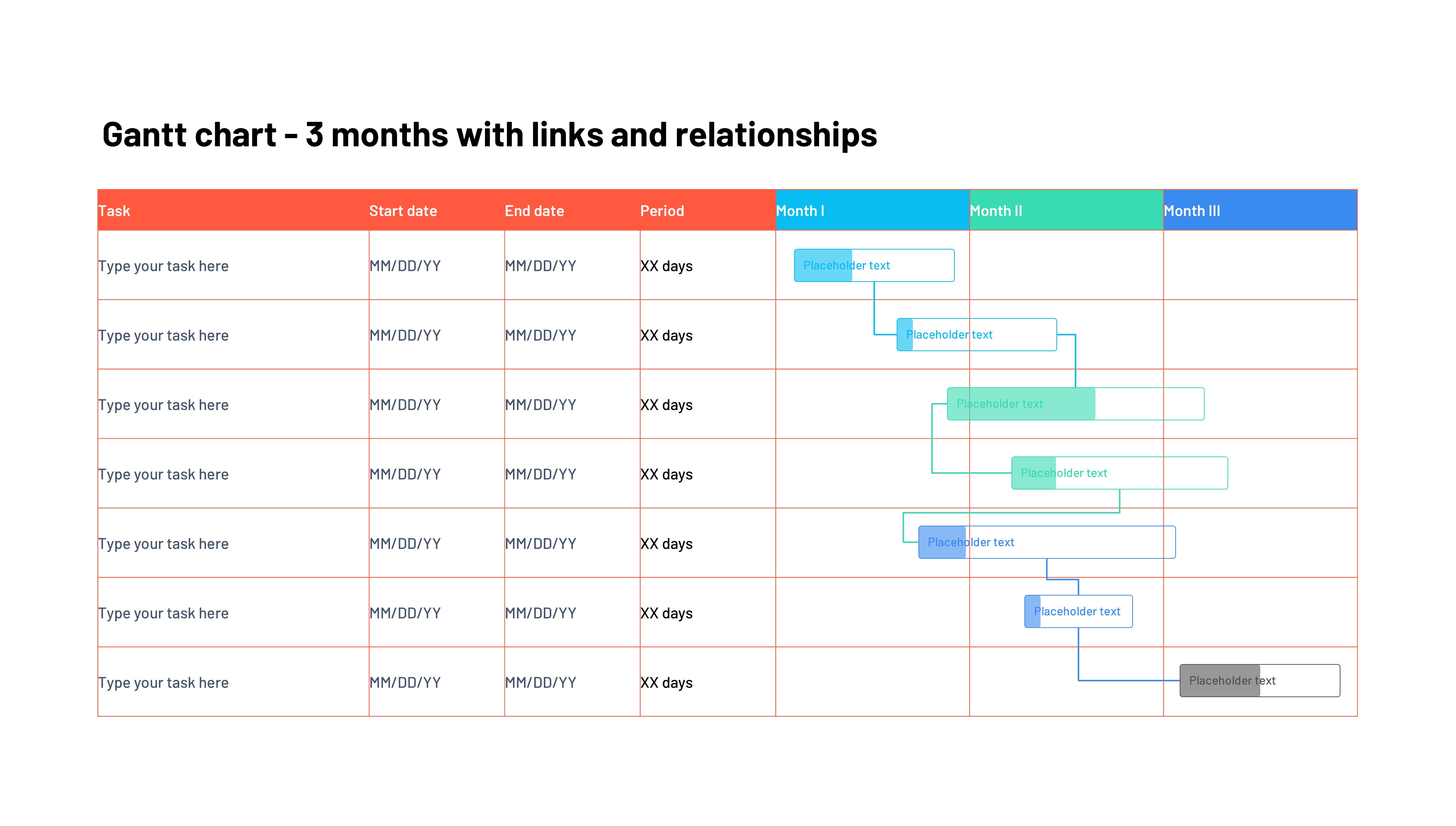甘特图信息图示PPT模板