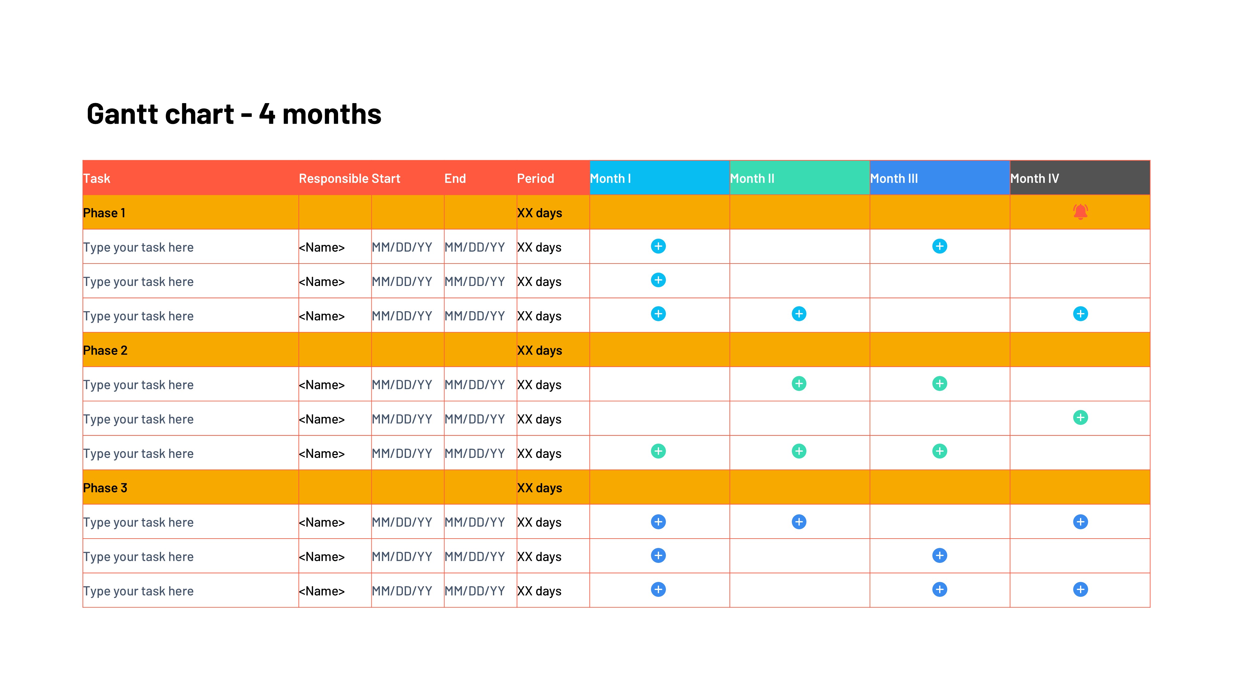 甘特图信息图示PPT模板