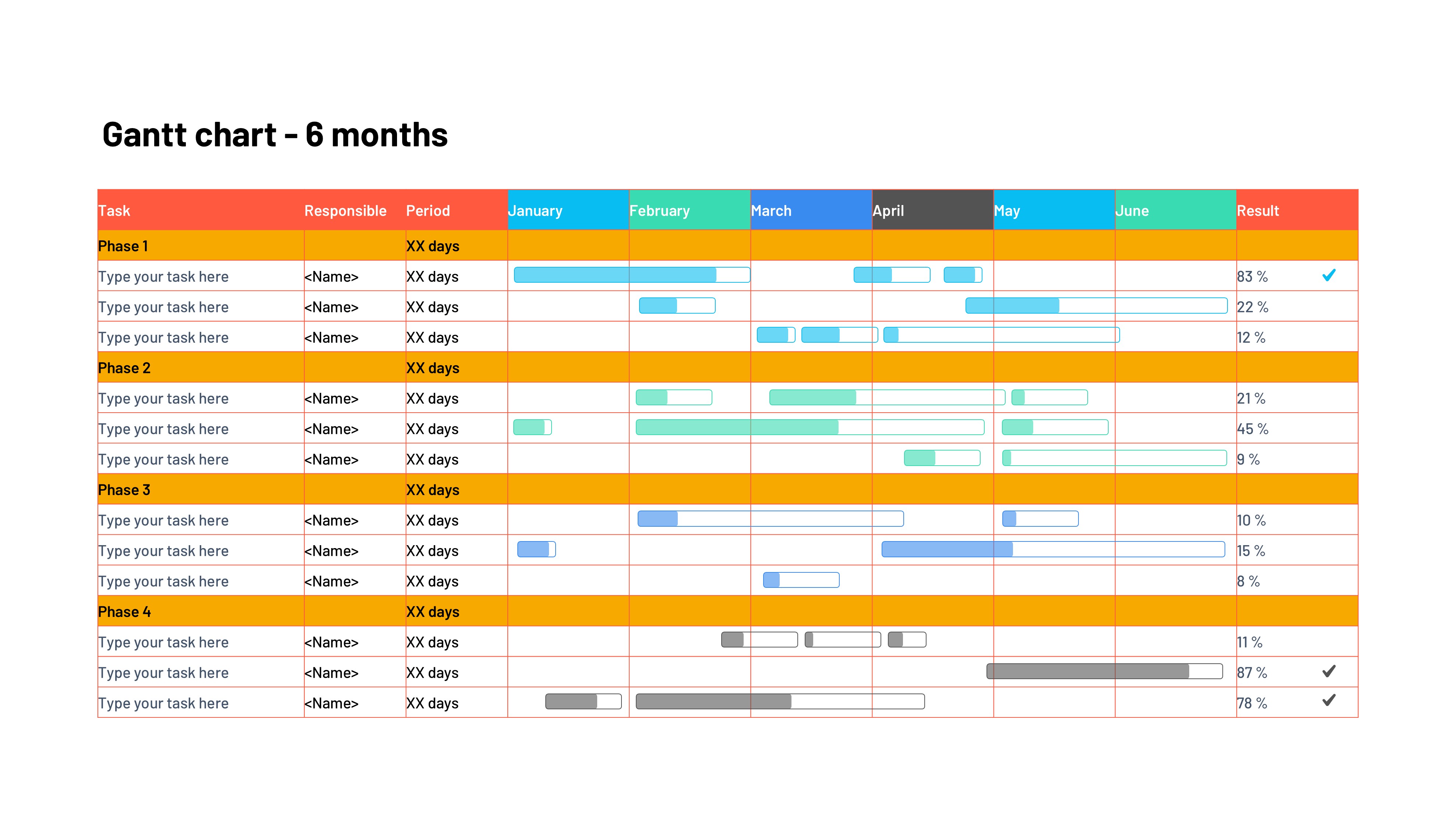 甘特图信息图示PPT模板