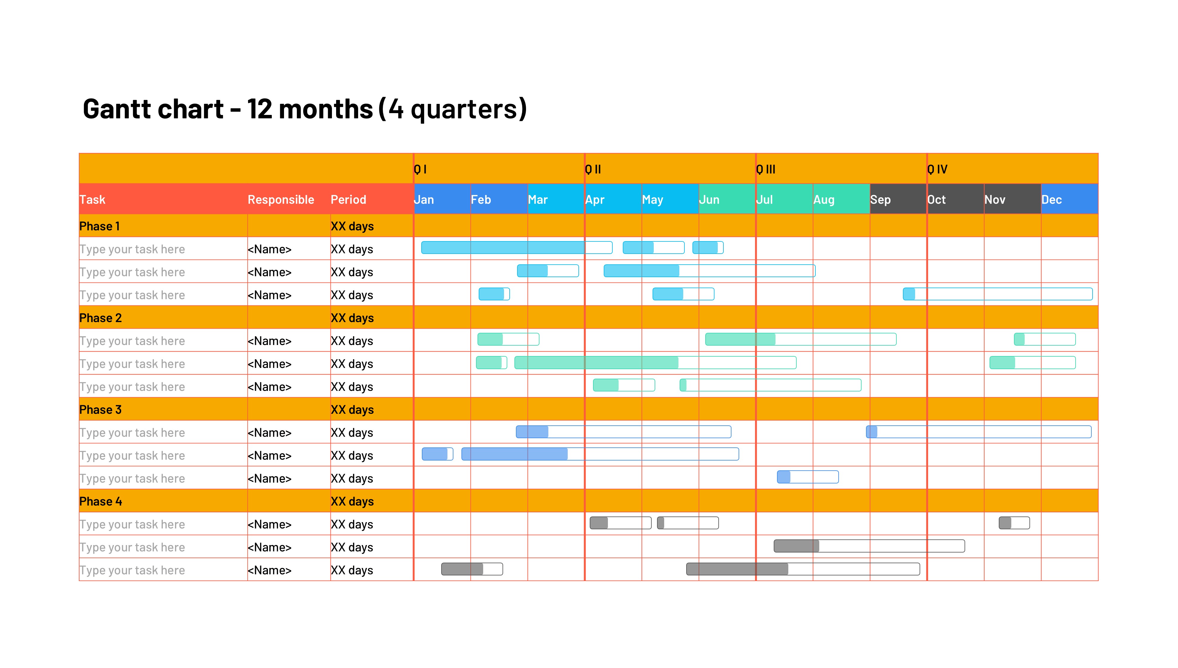 甘特图信息图示PPT模板