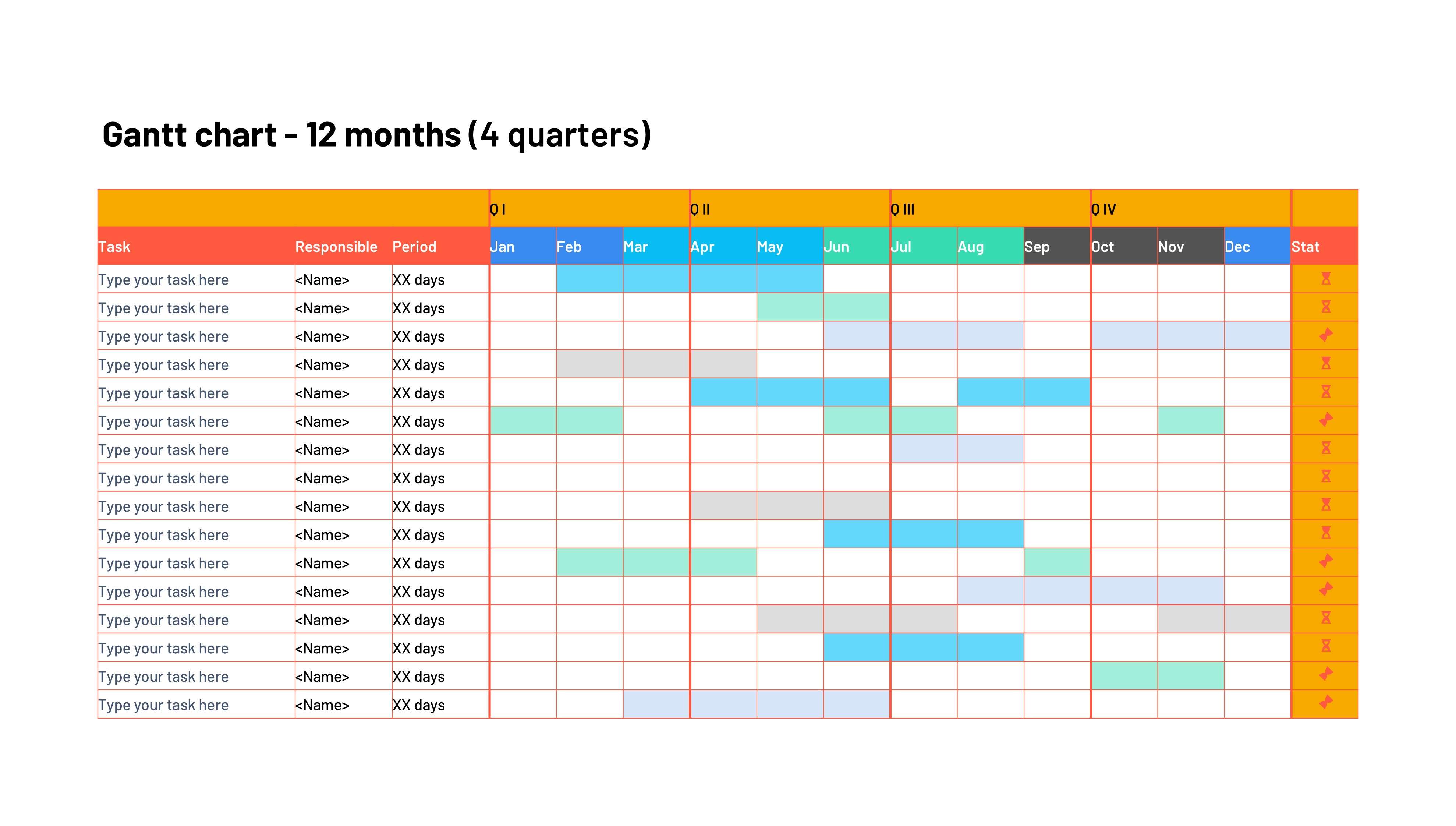 甘特图信息图示PPT模板