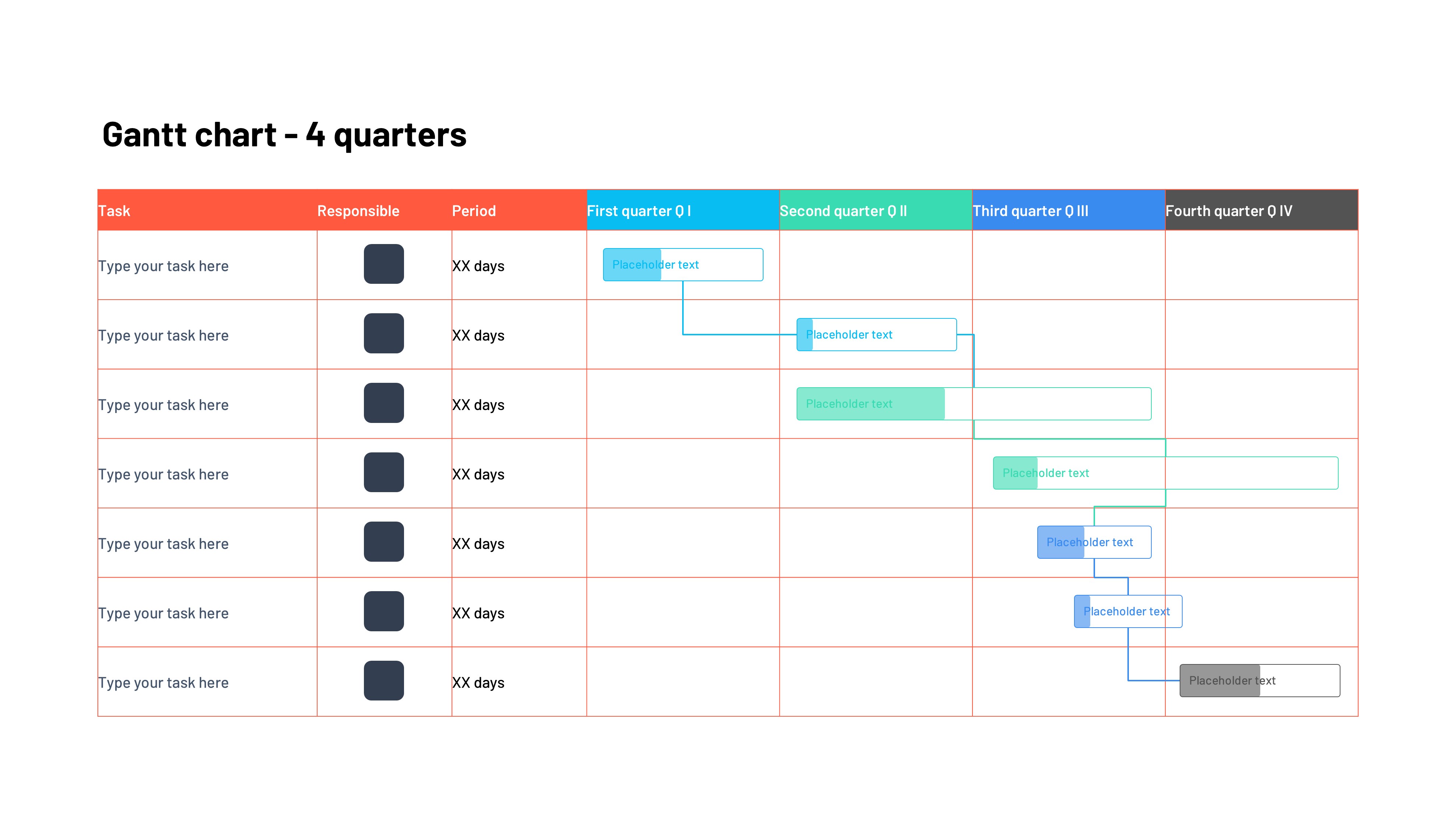甘特图信息图示PPT模板