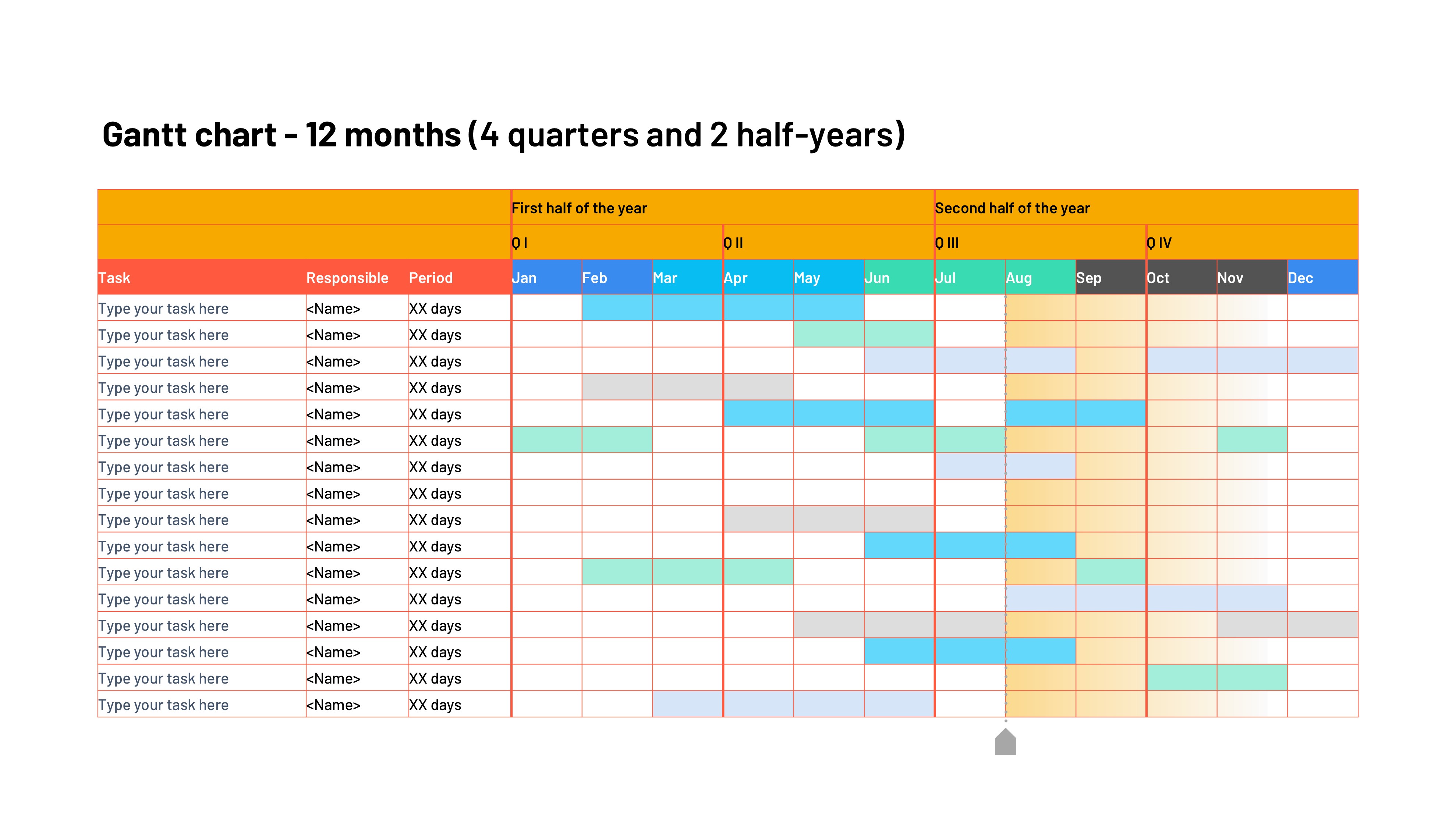 甘特图信息图示PPT模板