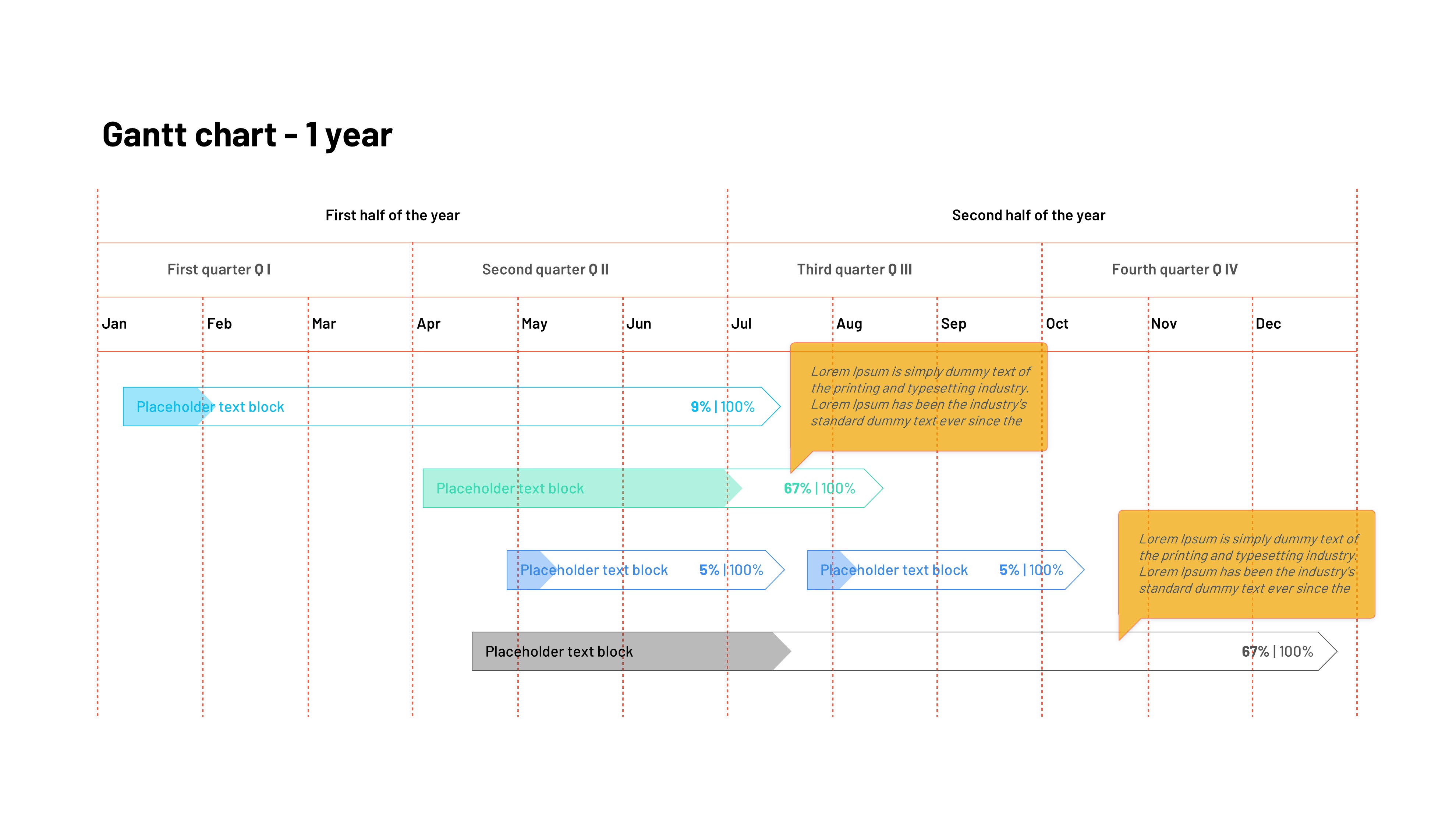 甘特图信息图示PPT模板