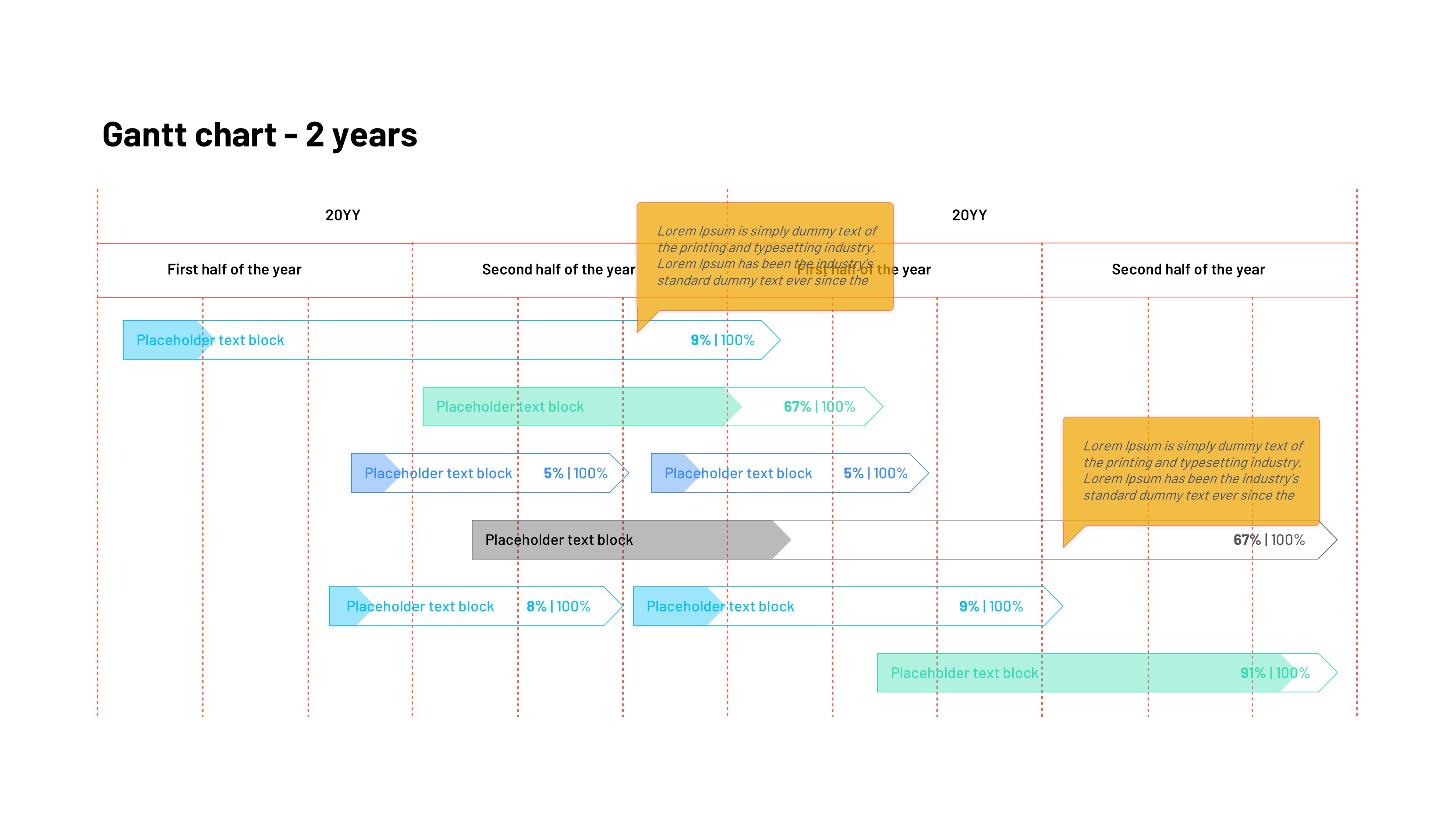 甘特图信息图示PPT模板