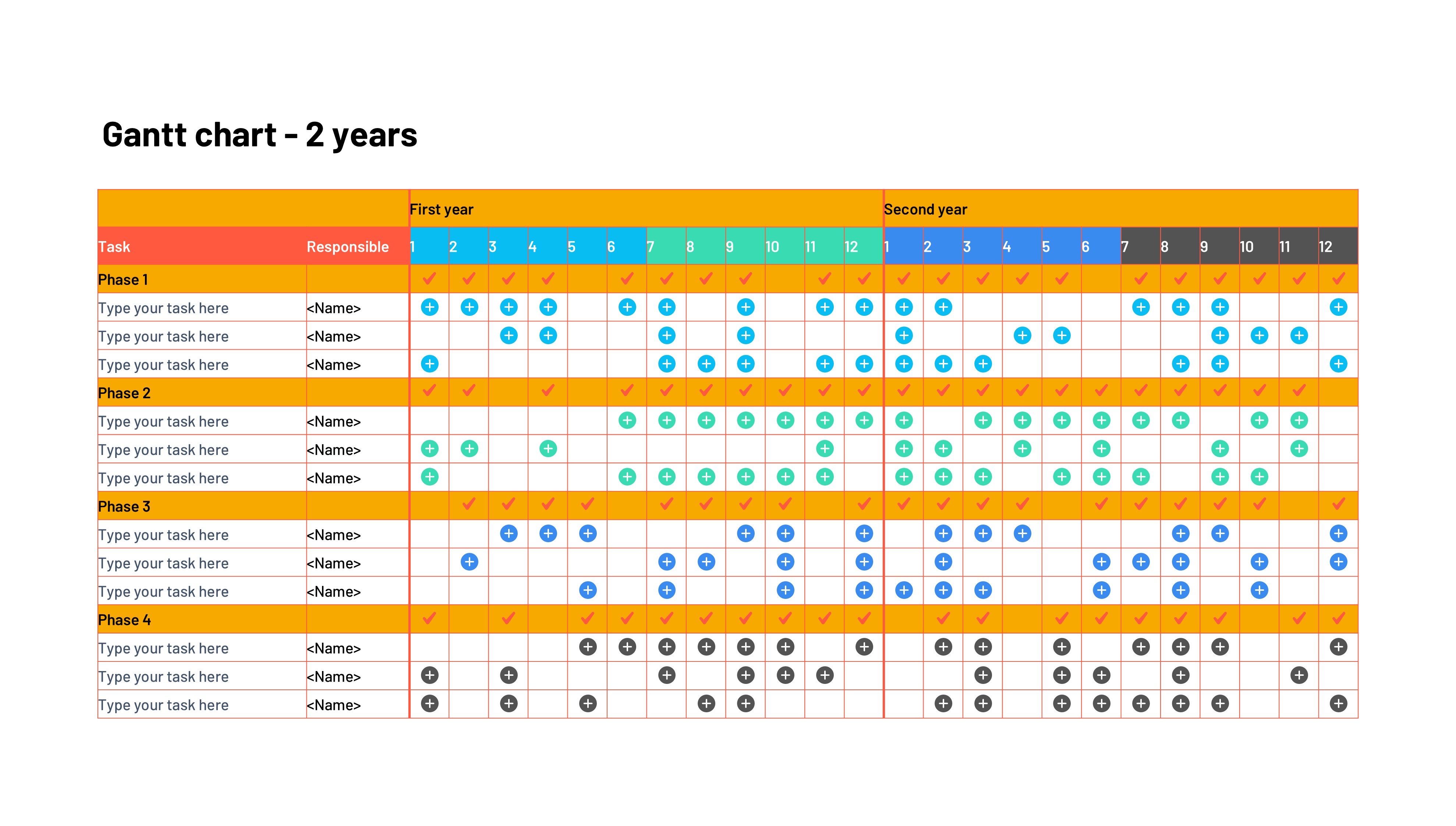 甘特图信息图示PPT模板