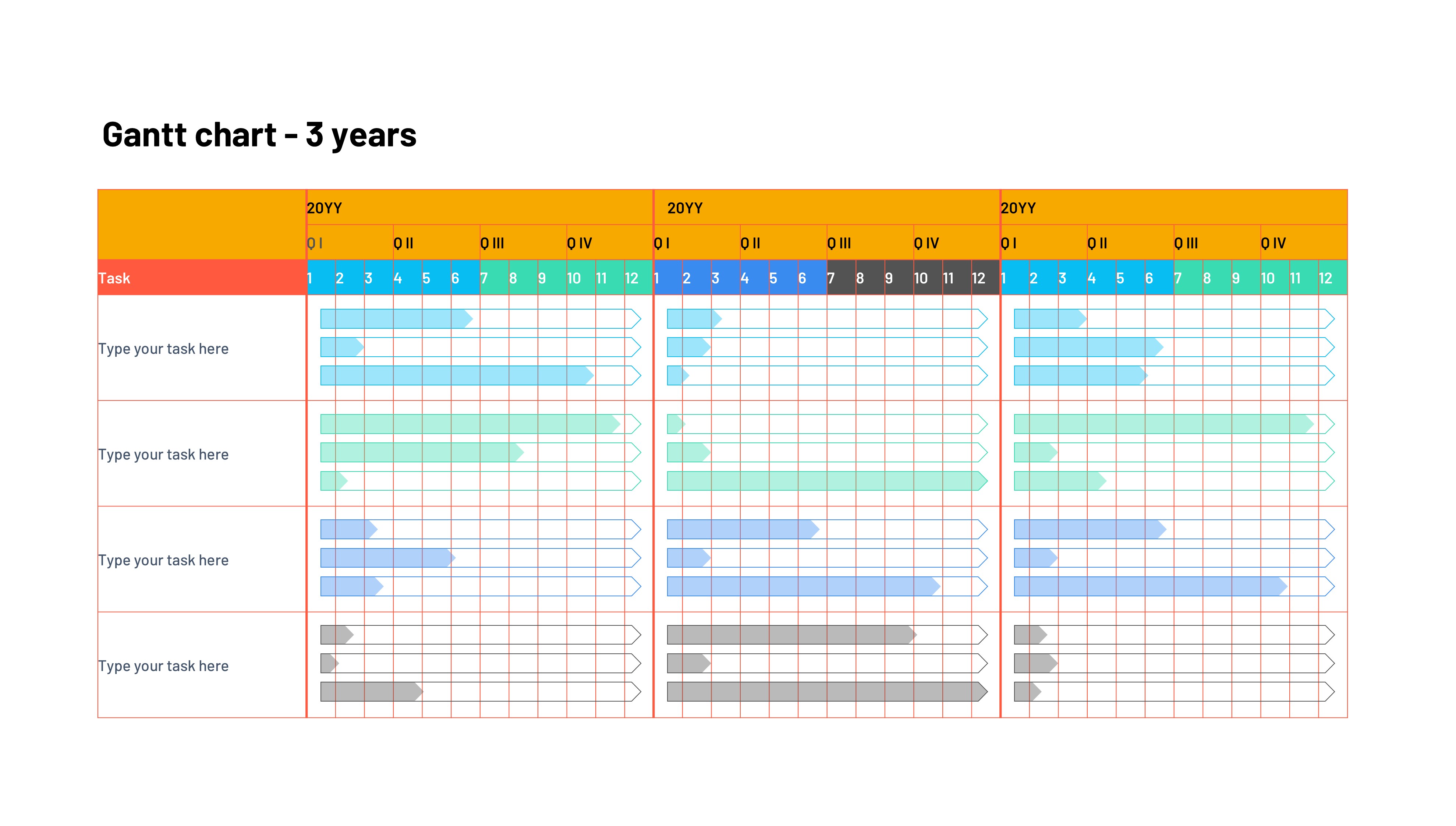 甘特图信息图示PPT模板