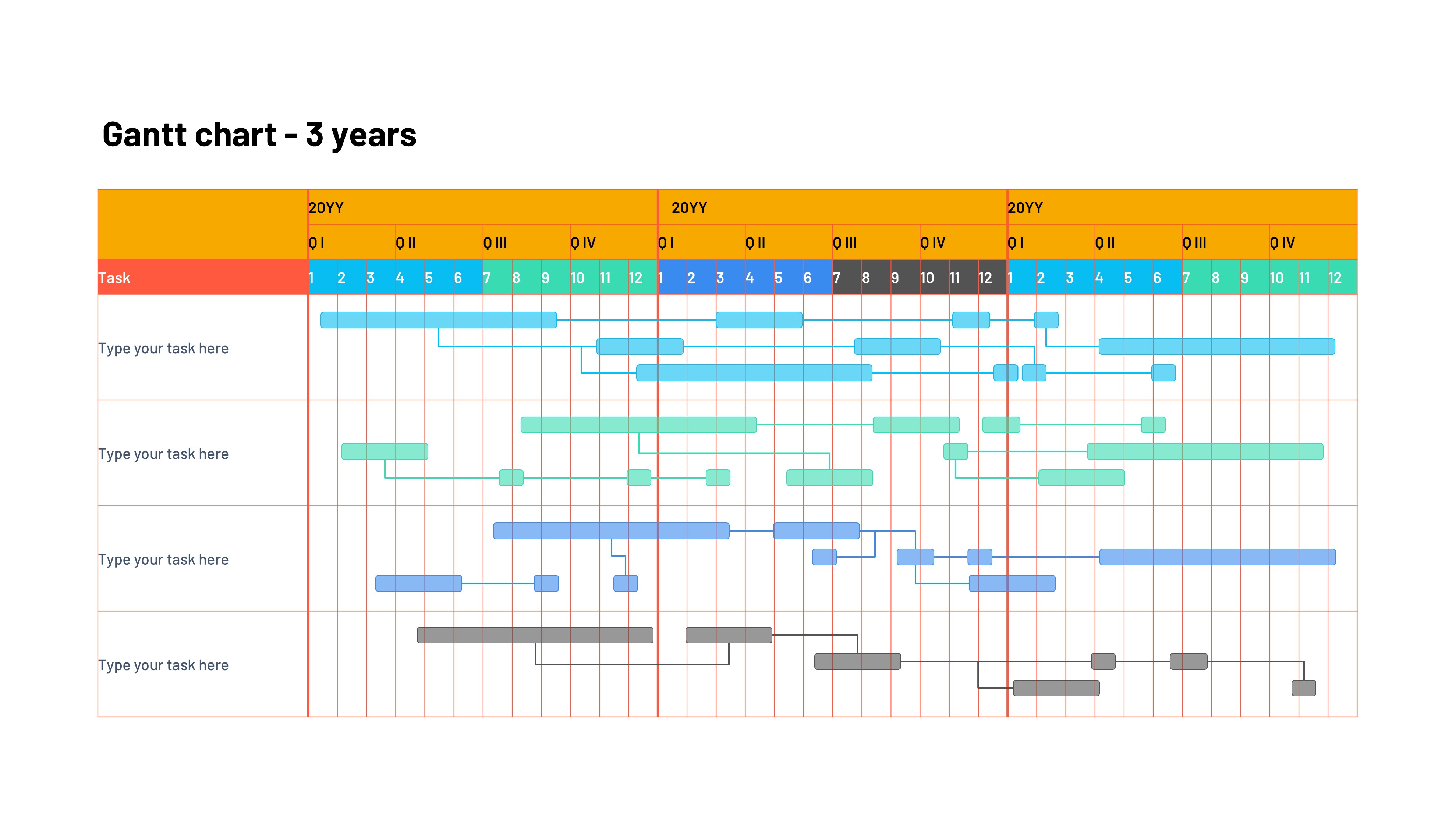 甘特图信息图示PPT模板