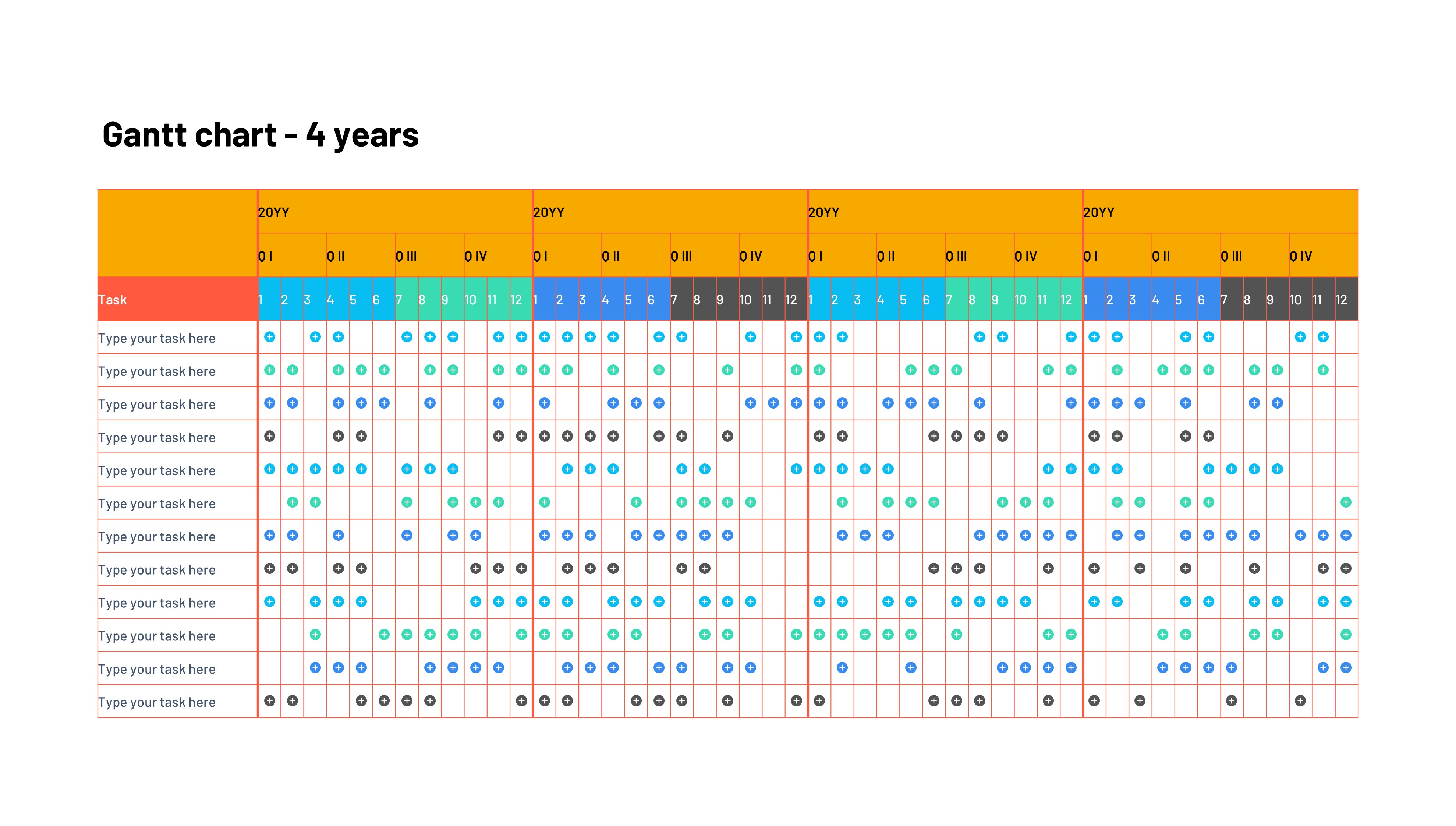 甘特图信息图示PPT模板