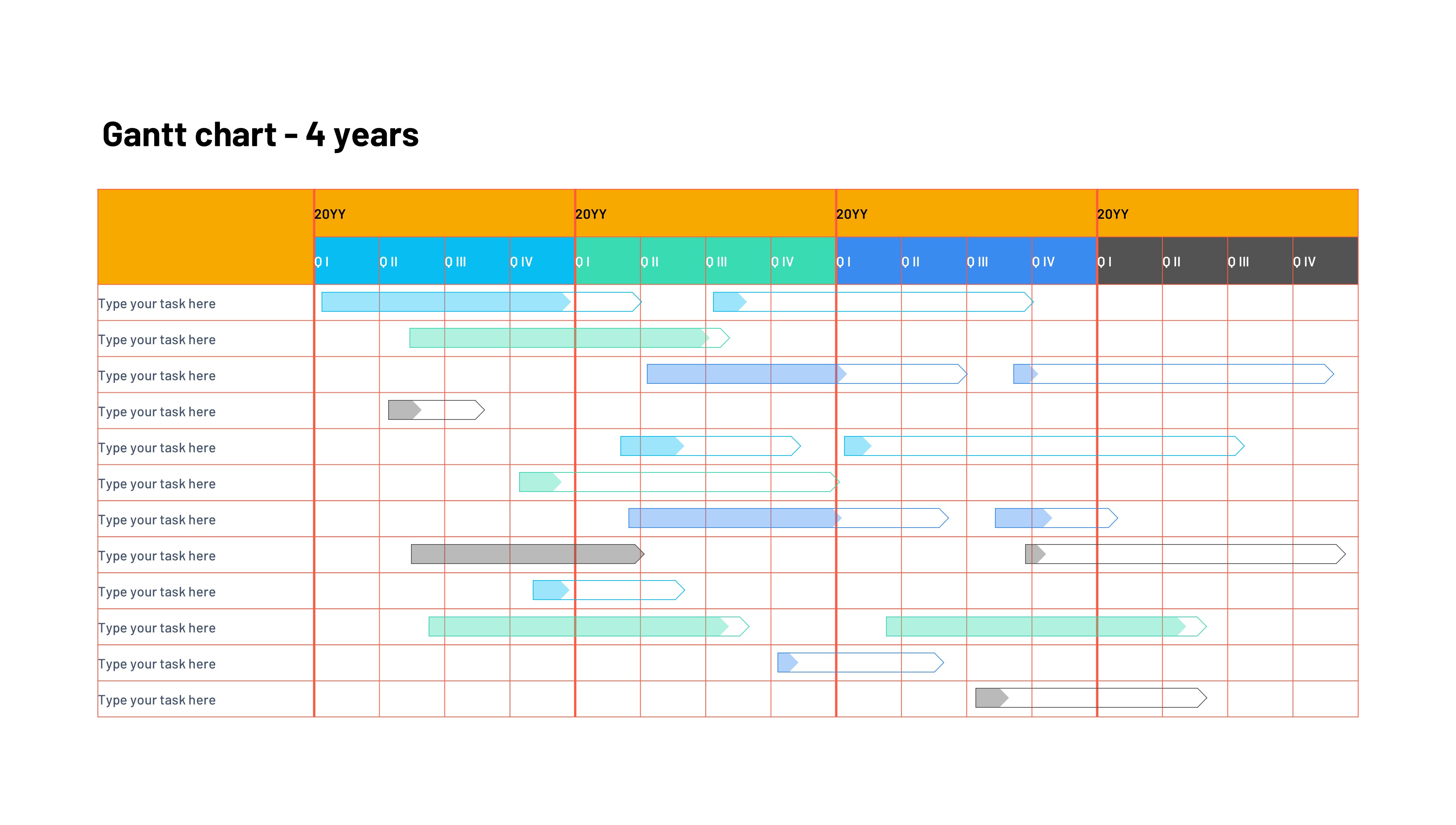 甘特图信息图示PPT模板