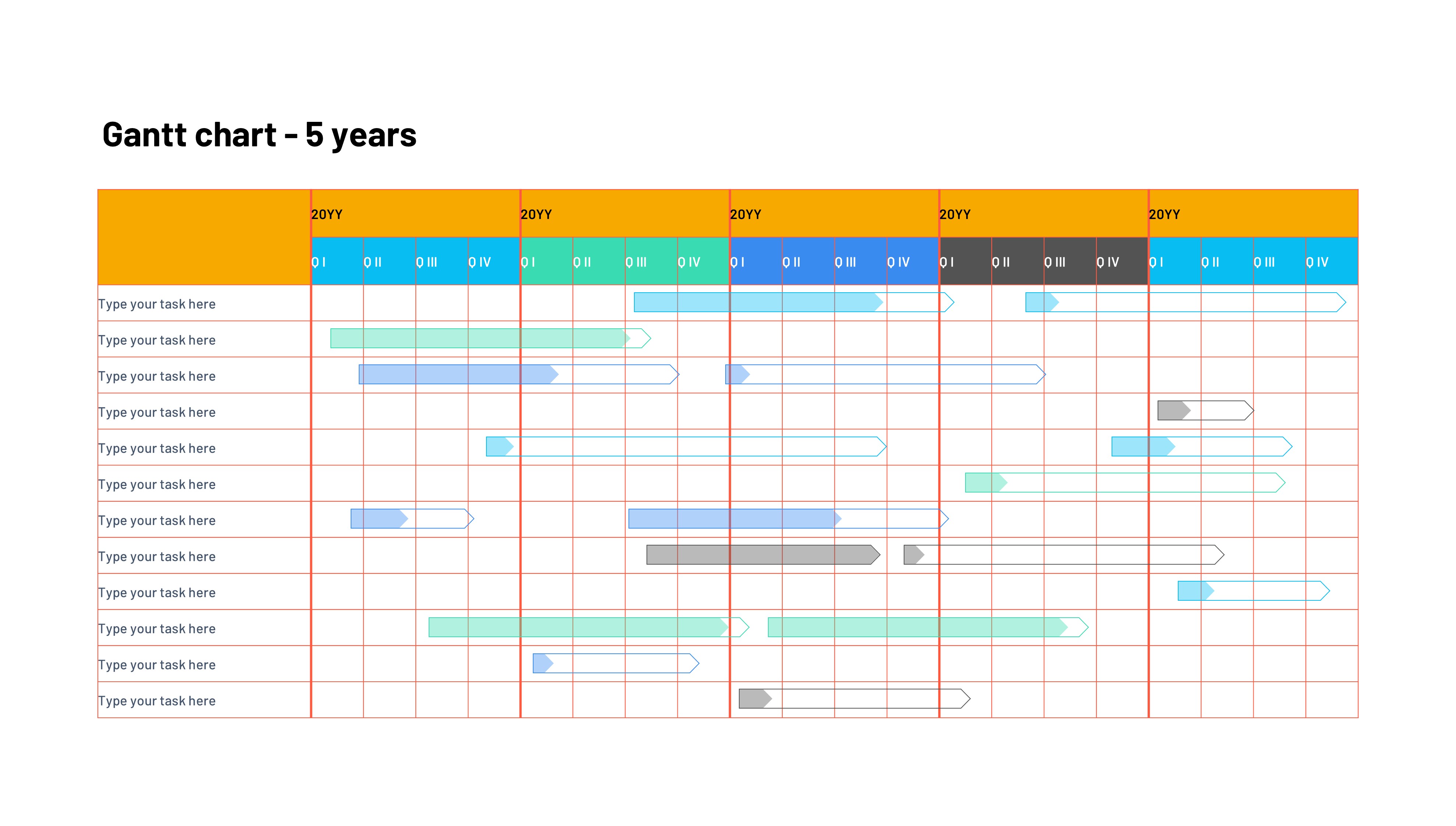 甘特图信息图示PPT模板