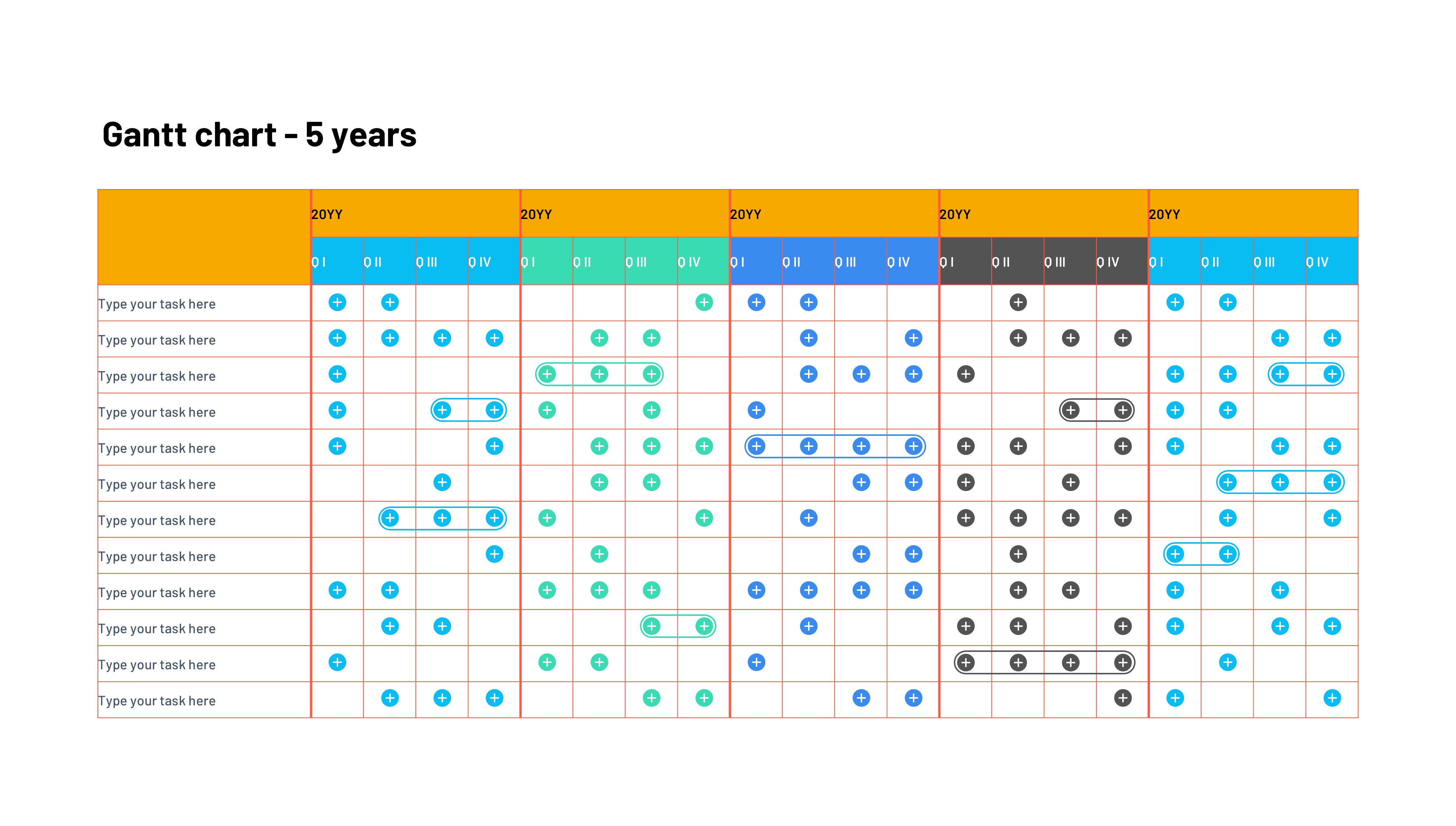 甘特图信息图示PPT模板