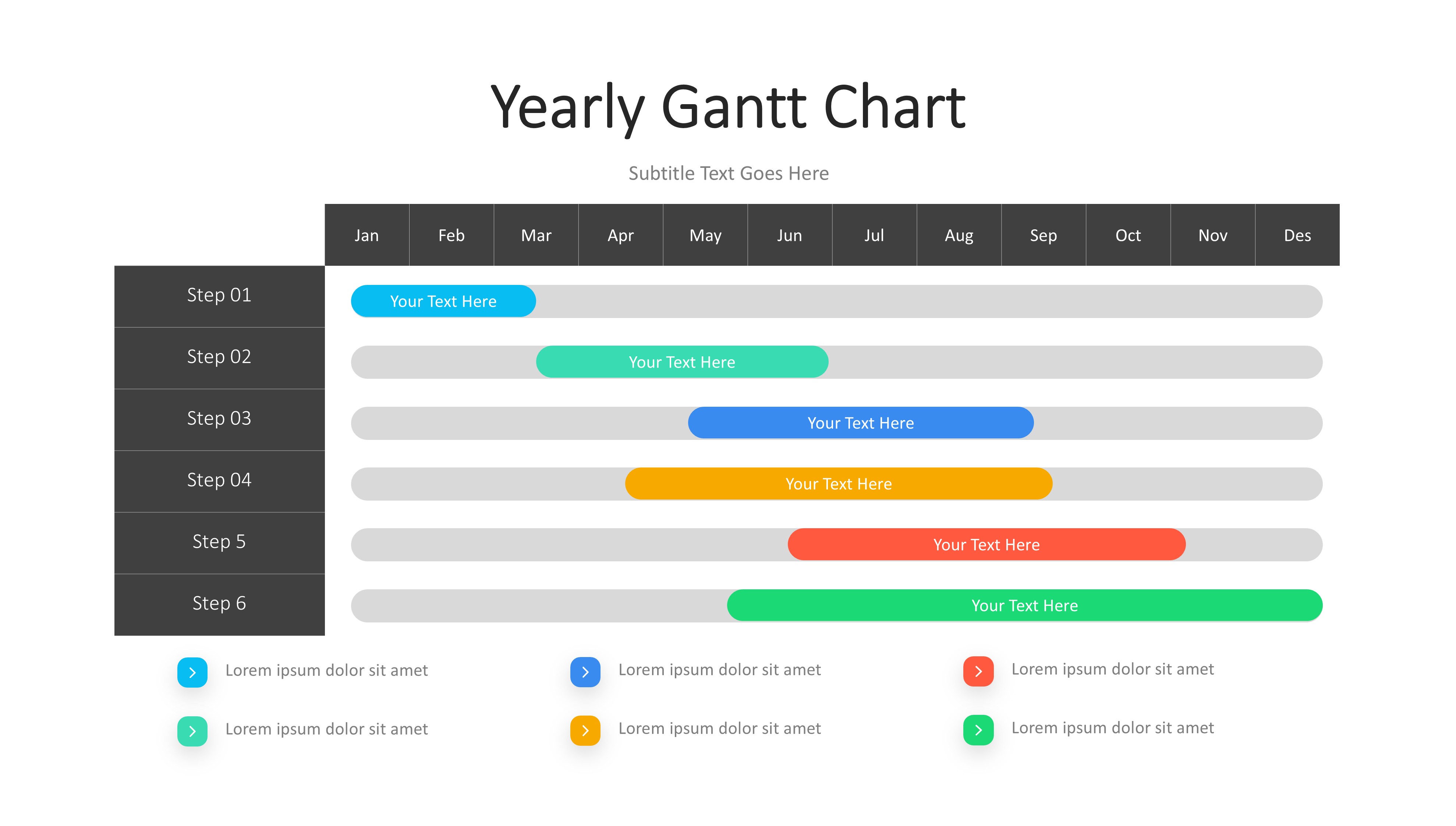 甘特图信息图示PPT模板