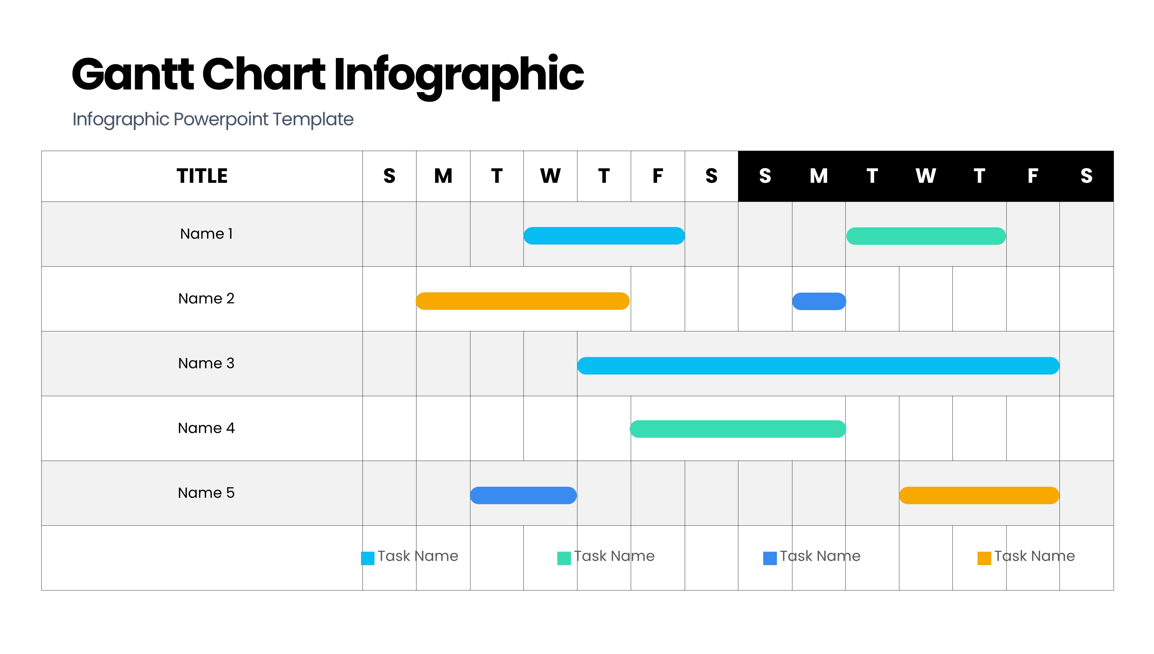 甘特图信息图示PPT模板